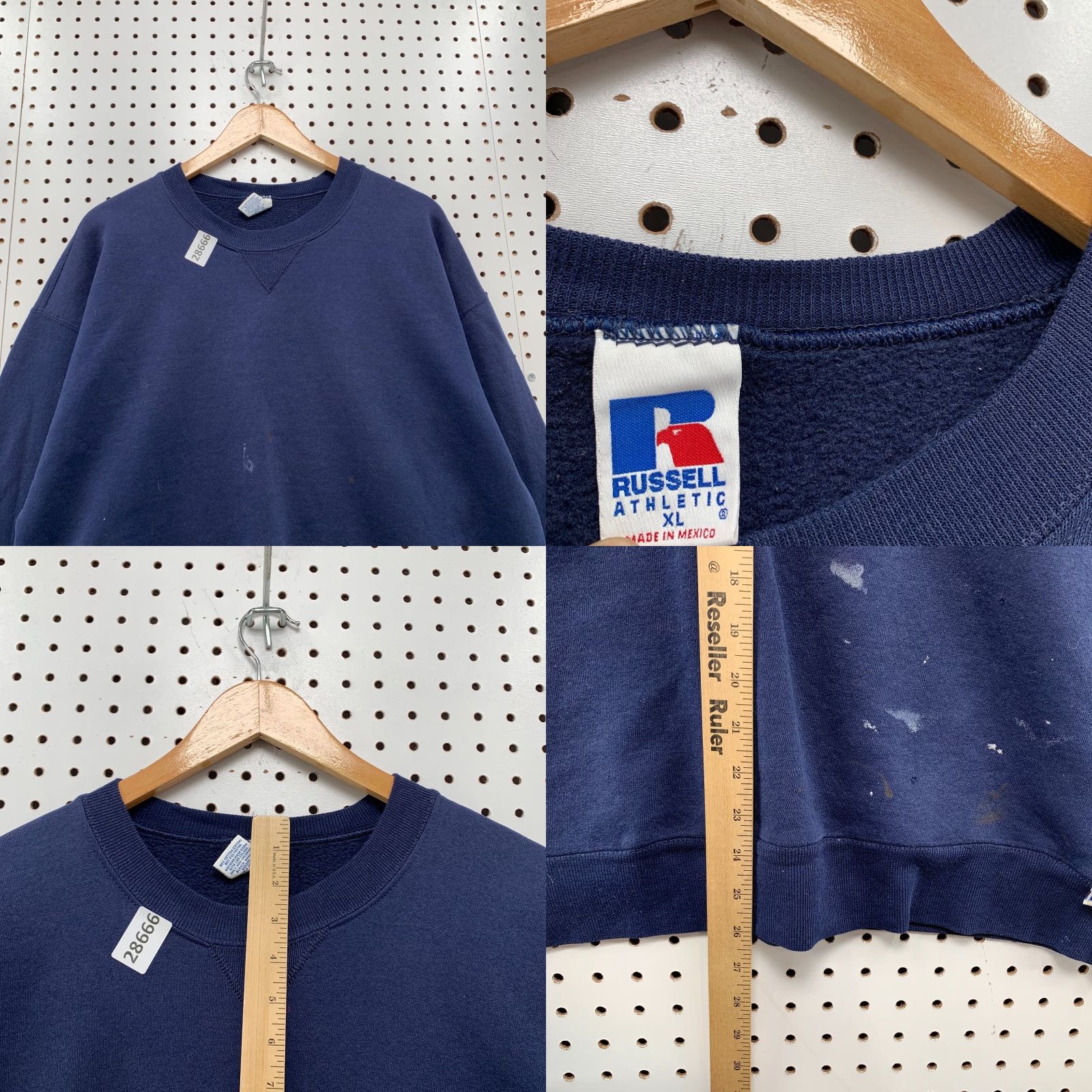 Russell Athletic VINTAGE Russell Athletic Sweatshirt Crewneck XL Men Blue 90s Distressed Paint Pullover Sweatshirt Size US XL / EU 56 / 4 - 9 Thumbnail