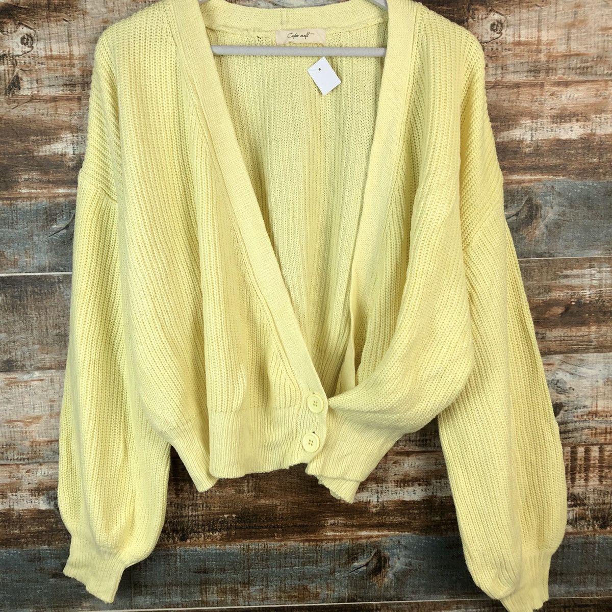 Japanese Brand Cepo Aatt Yellow Cardigan Knitwear #A1358 Size M / US 6-8 / IT 42-44 - 6 Thumbnail