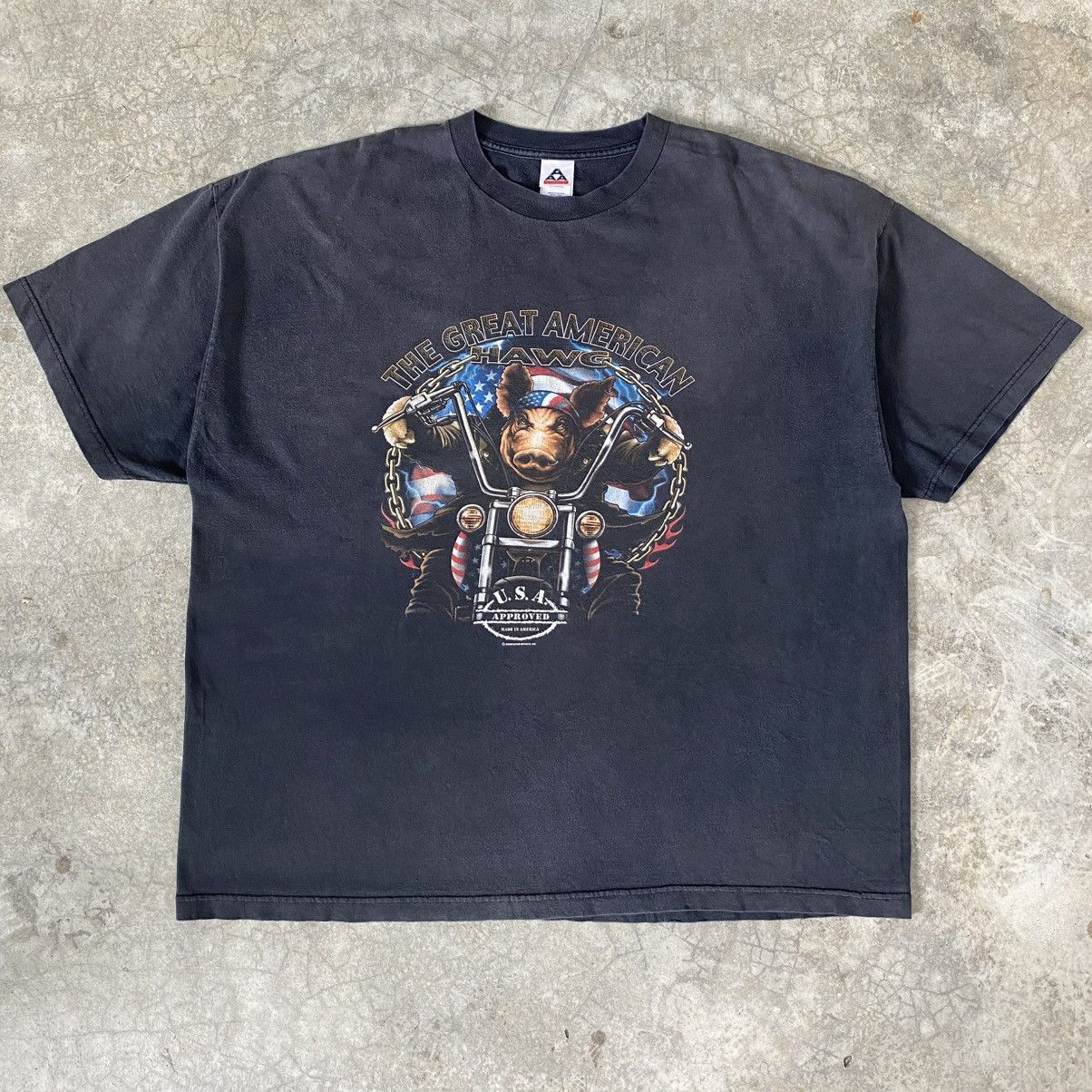 Harley Davidson Vintage Y2K 2006 The Great American Hawg Sun Faded Tee Size US XXL / EU 58 / 5 - 2 Thumbnail