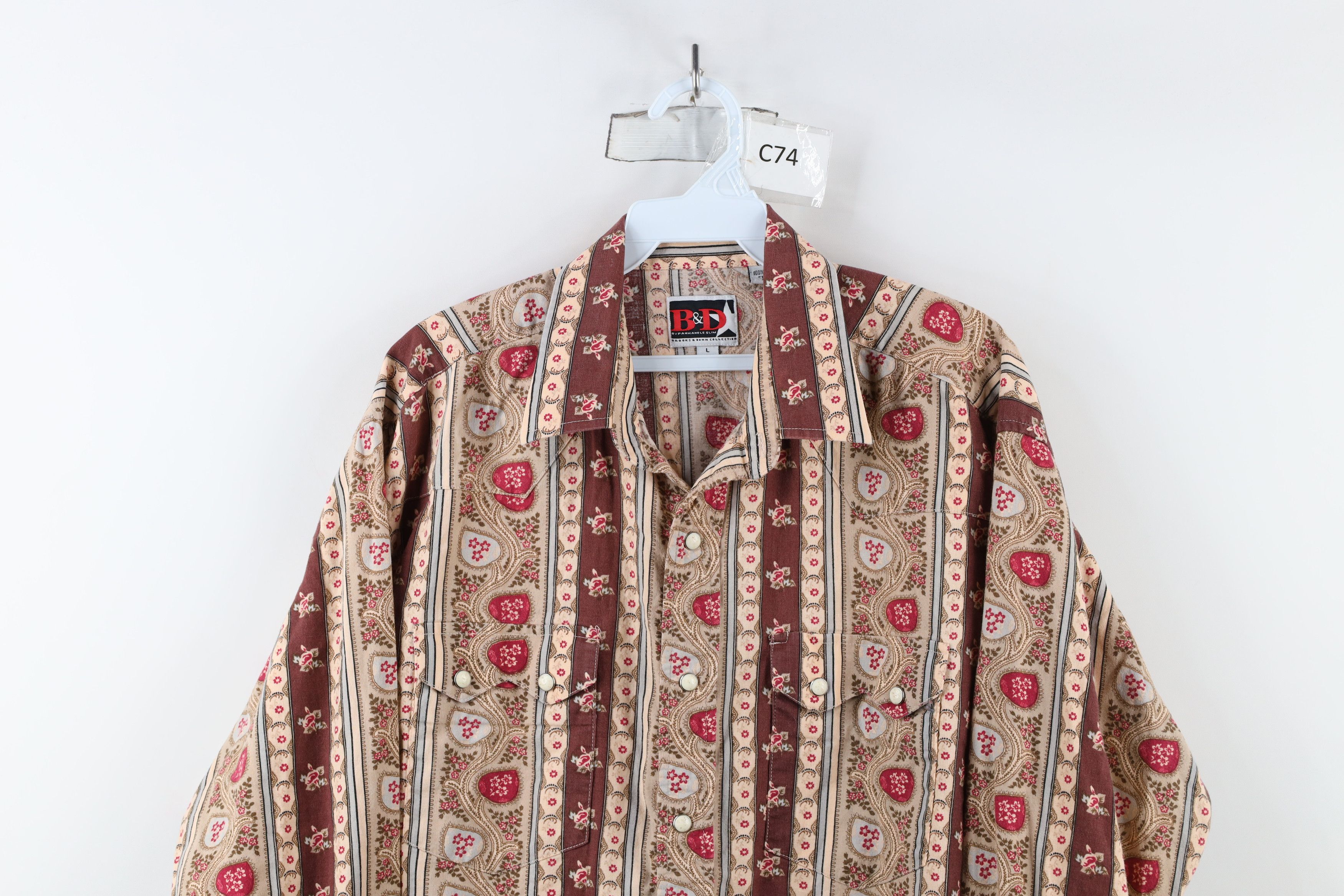 Vintage Vintage 90s Rockabilly Paisley Cowboy Western Button Shirt Size US L / EU 52-54 / 3 - 2 Thumbnail
