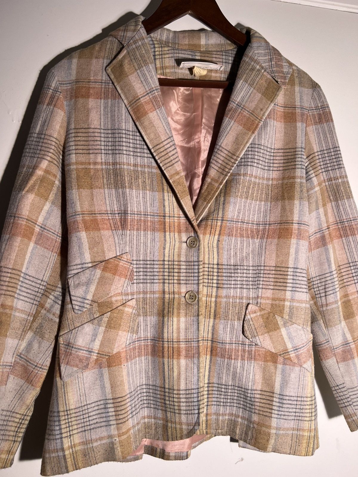 Vintage 60's 70's VTG Vintage Bobbie Brooks Plaid Retro Indie Blazer Size M / US 6-8 / IT 42-44 - 3 Thumbnail