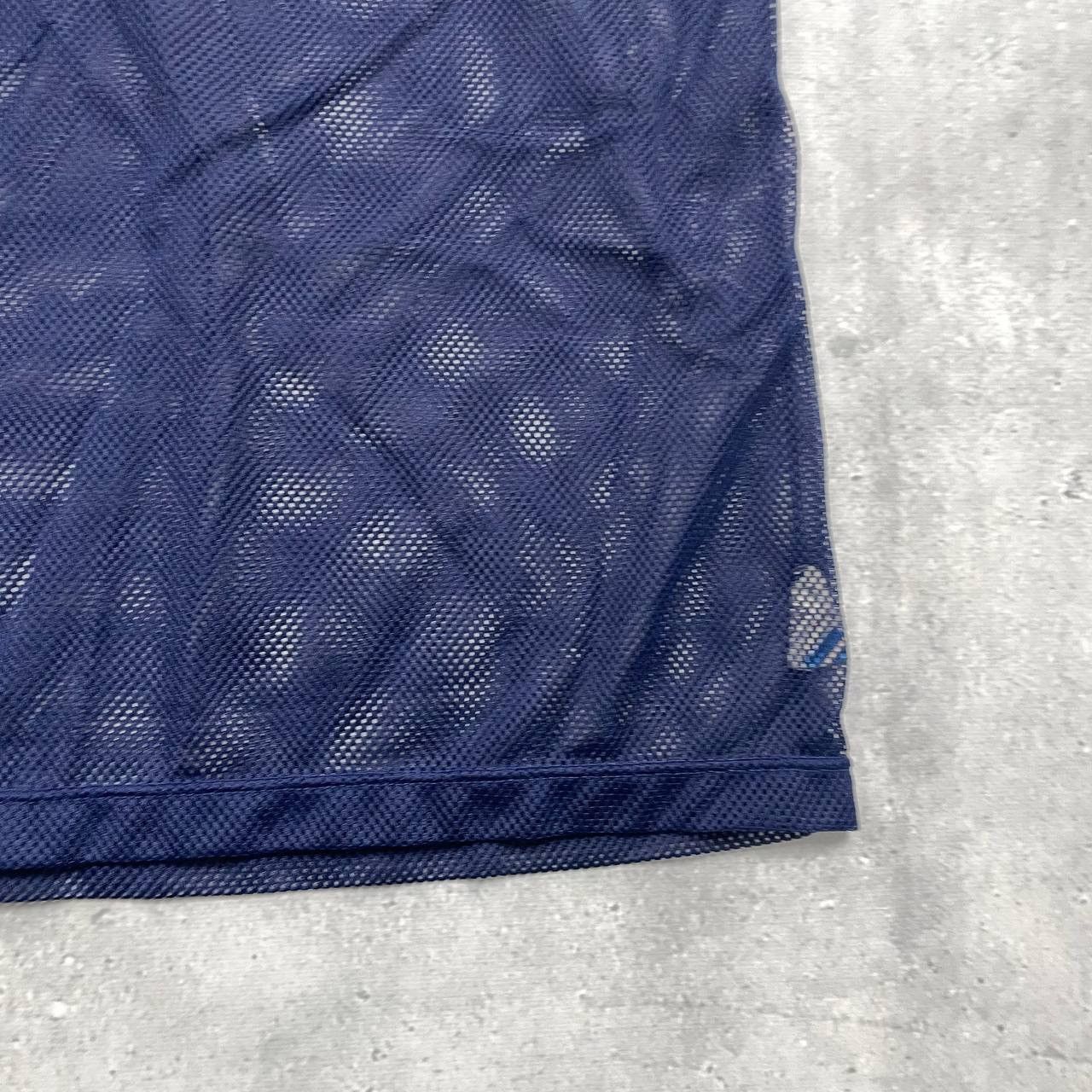 Adidas Vintage 80s Adidas Trefoil Mesh V-Neck T Shirt Blue Size M Size US M / EU 48-50 / 2 - 19 Thumbnail