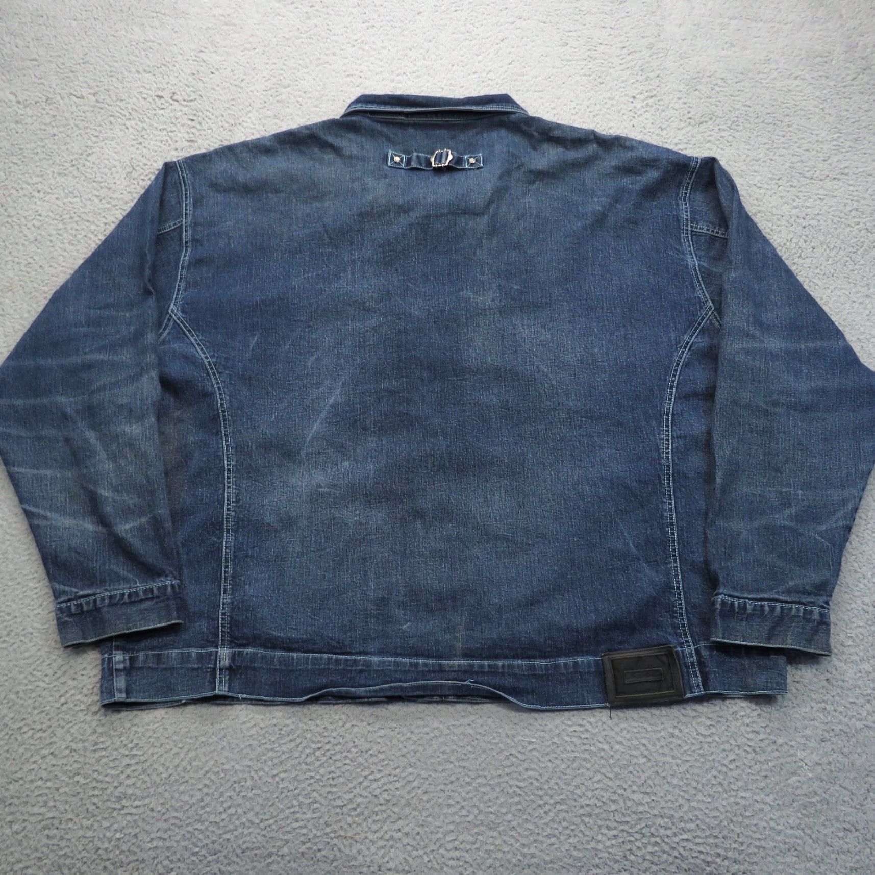 Karl Kani VINTAGE Karl Kani Jacket Mens 4XL Denim Buckle Back Jean Y2K Blue Streetwear 90s Size US 39 - 2 Thumbnail