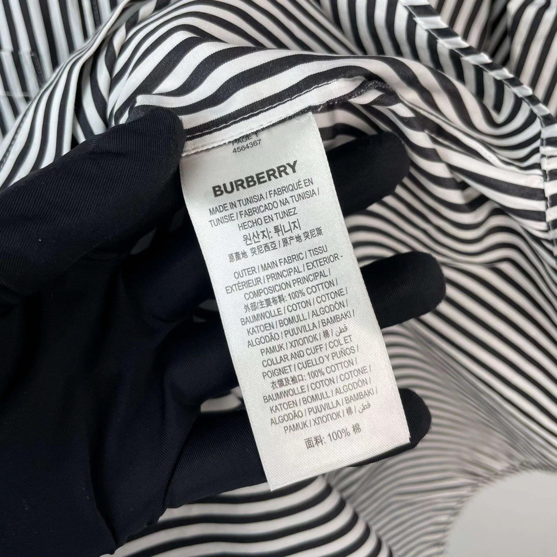 Burberry Burberry cotton long shirt 170 black white stripe Size XL / US 12-14 / IT 48-50 - 8 Thumbnail