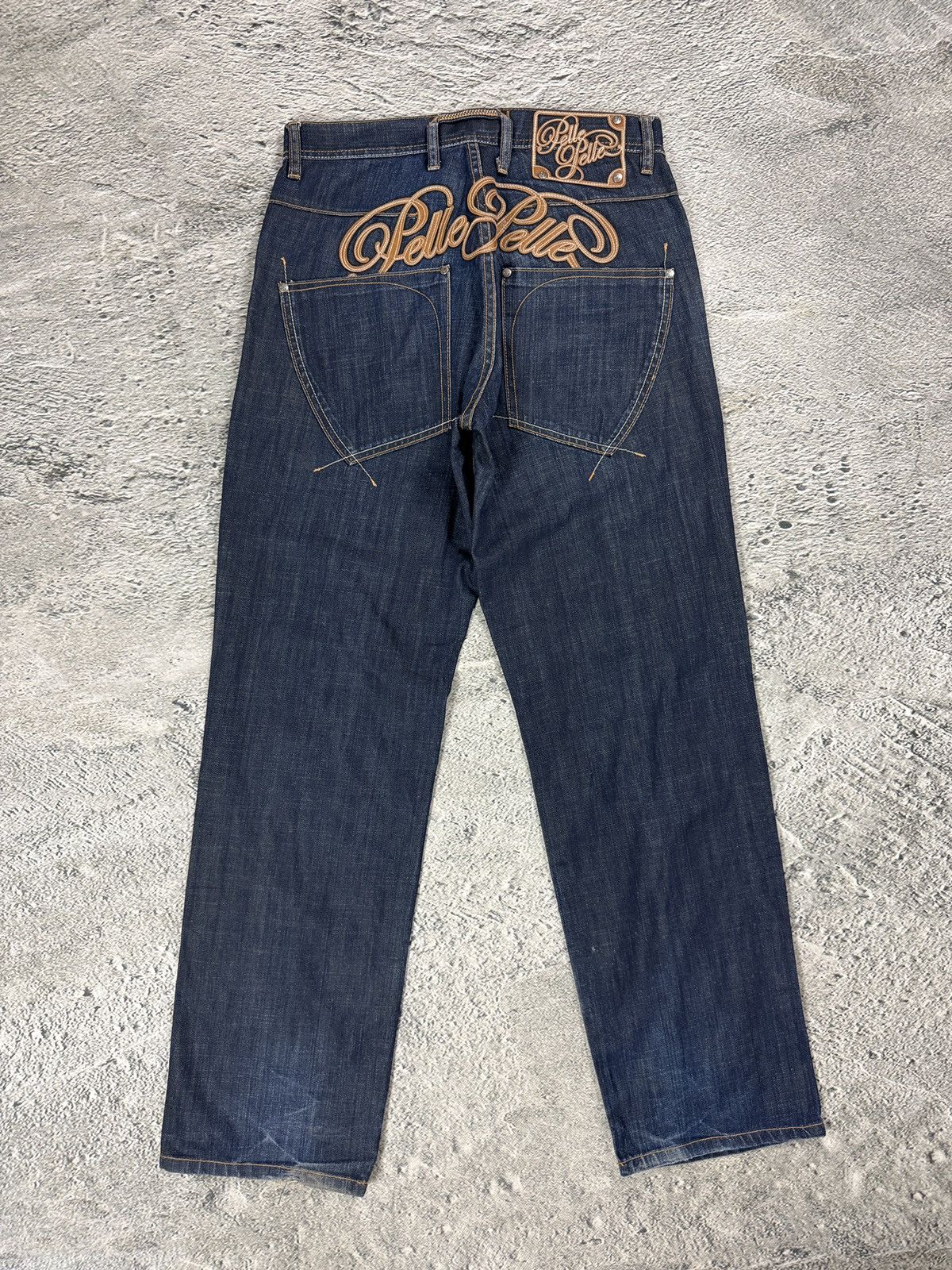 Pelle Pelle Pelle Pelle vintage navy blue jeans Y2K baggy denim big logo Size US 32 / EU 48 - 1 Thumbnail