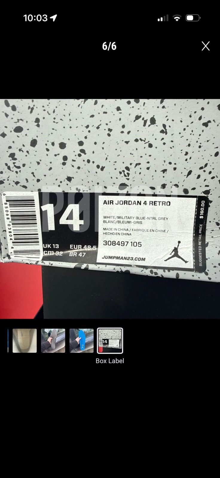 Jordan Brand Jordan retro 4 military blue sz 14 ds (2012) Size US 14 / EU 47 - 7 Thumbnail