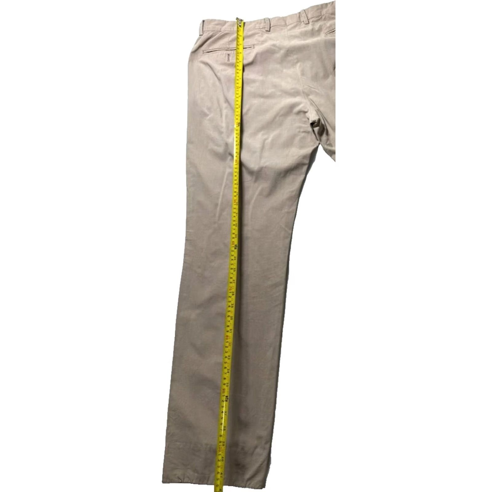 Giorgio Armani Giorgio Armani Men's Beige Pants Classic Fit 42 Cotton Trousers | Made In Italy Dress Pants, Flat Front, Inseam 30 in, Waist 40 in, Beige, Formal, Men Size US 42 / EU 58 - 5 Thumbnail