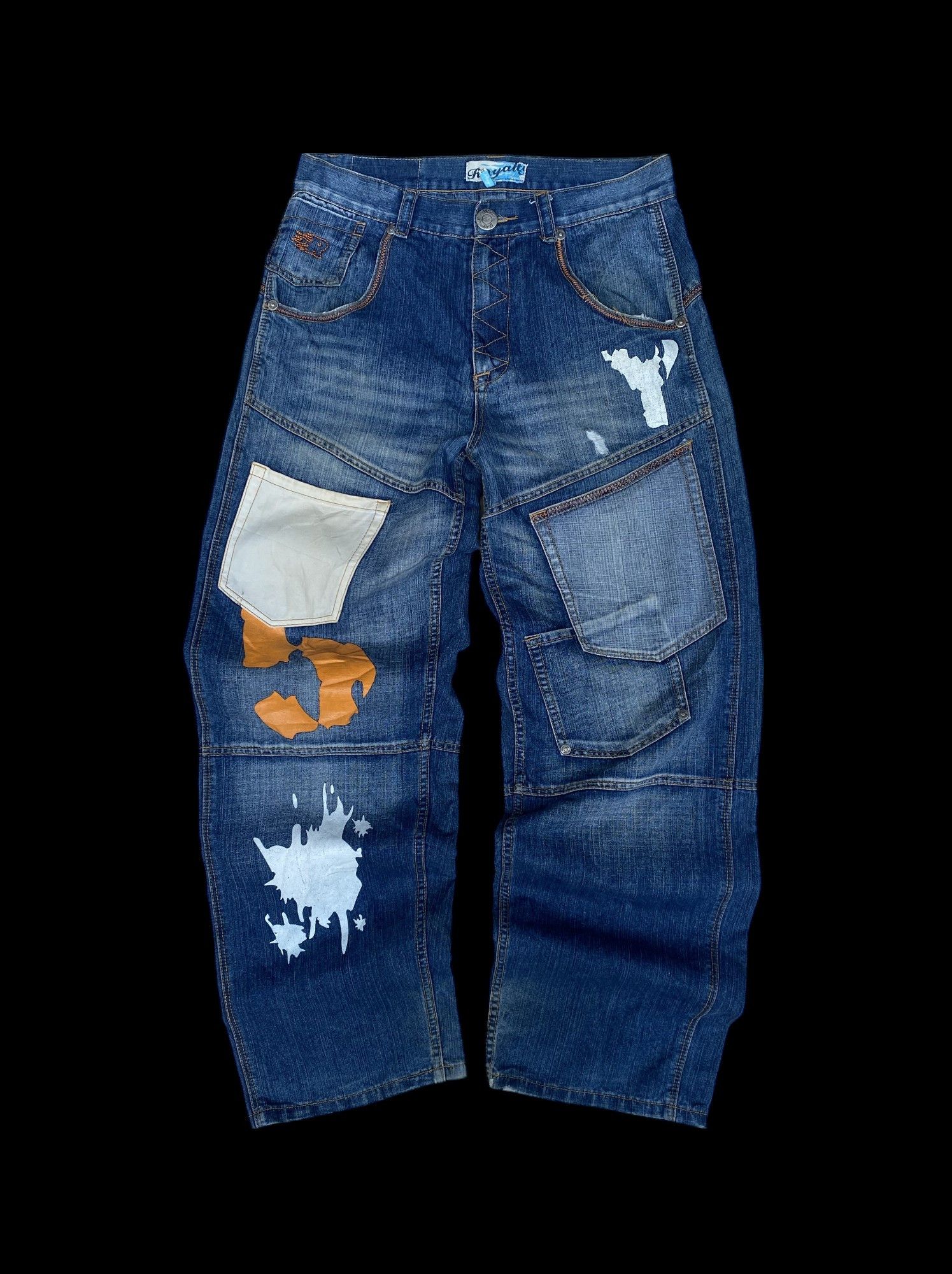 Fubu × JNCO BAGGY Royalty No 5 Painted JNCO FUBU STYLE jean W33x33 Size US 33 - 2 Thumbnail