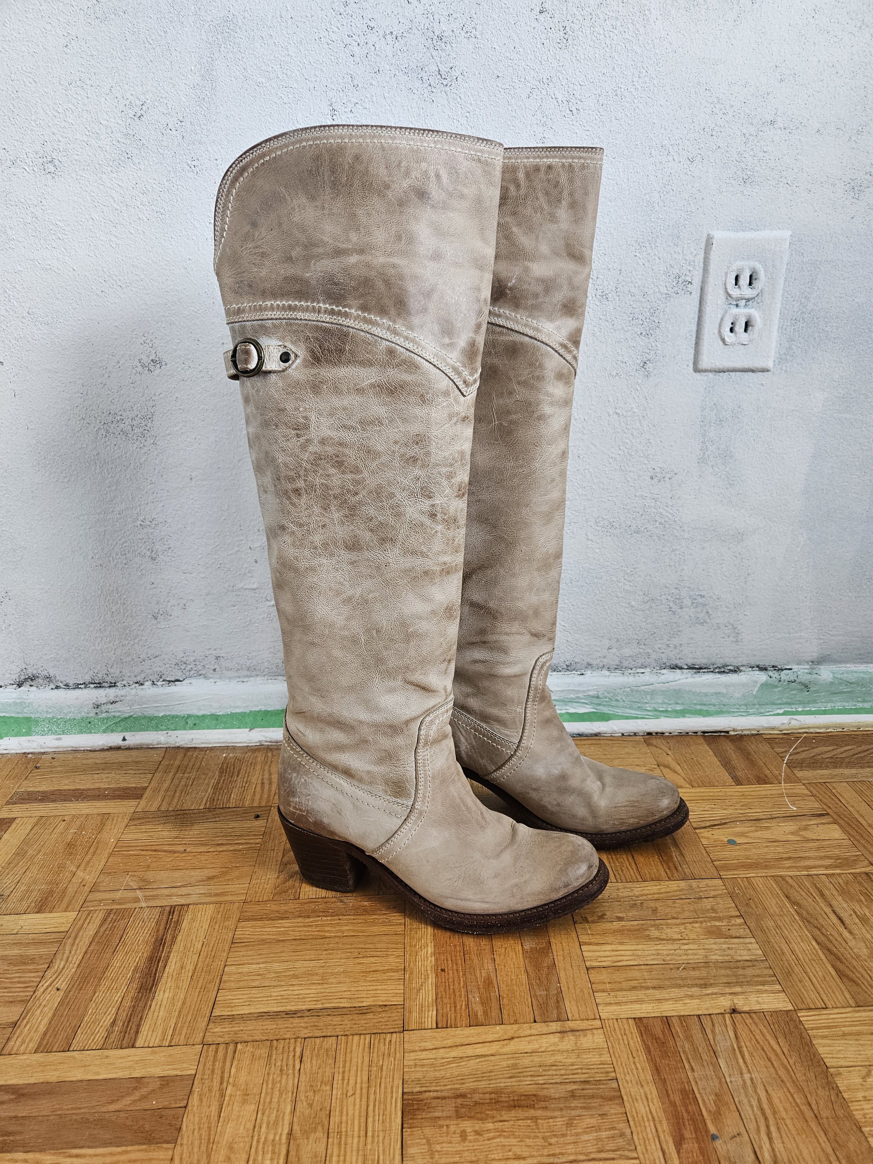 Frye Distressed brushed leather Frye boots avantgarde western Size US 6.5 / IT 36.5 - 1 Thumbnail