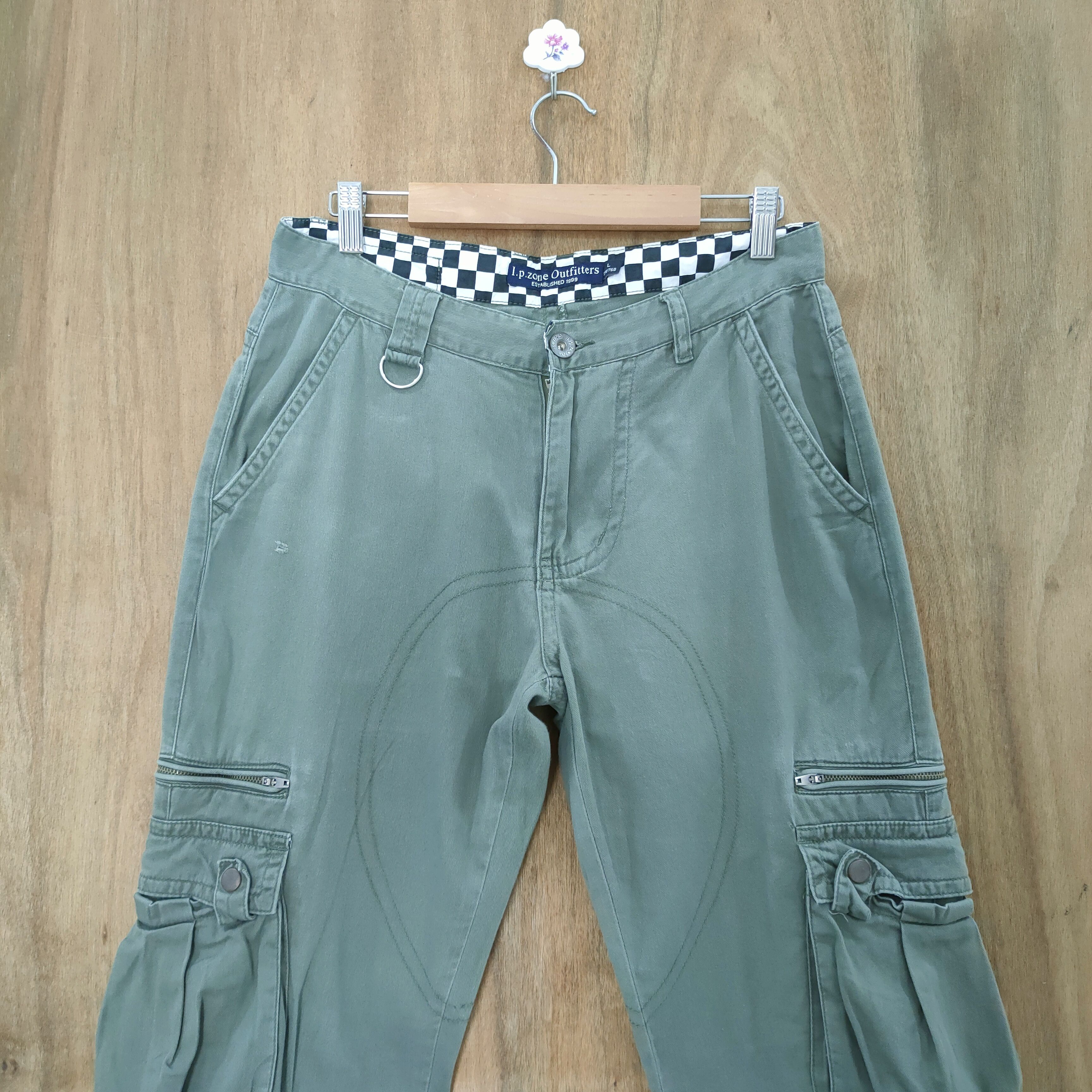 Japanese Brand VINTAGE I.P ZONE FADED GREEN CARGO PANTS Size US 30 / EU 46 - 3 Thumbnail