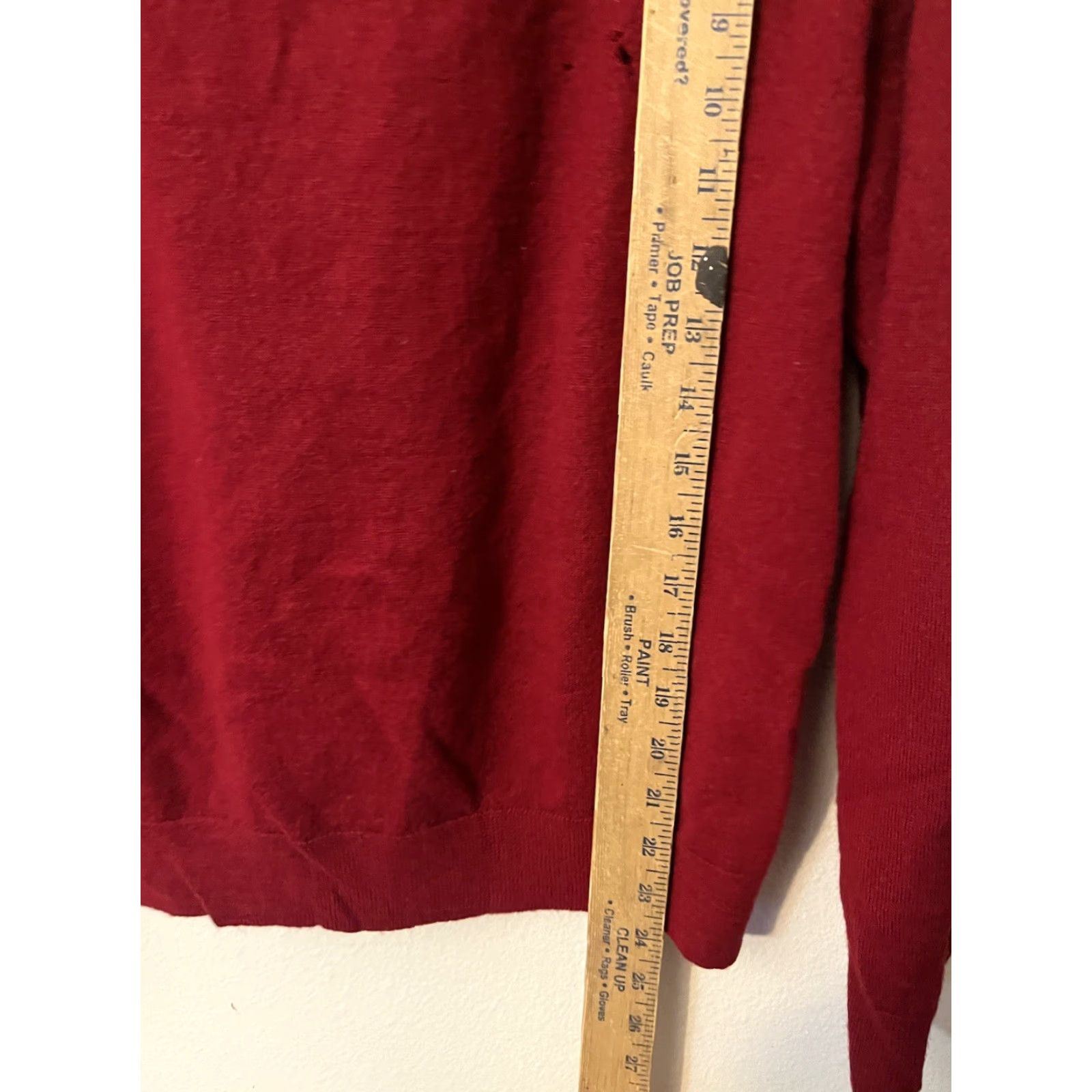 Club Room Club Room Mens Large V Neck Sweater Red Merino Wool Acrylic Size US L / EU 52-54 / 3 - 4 Thumbnail