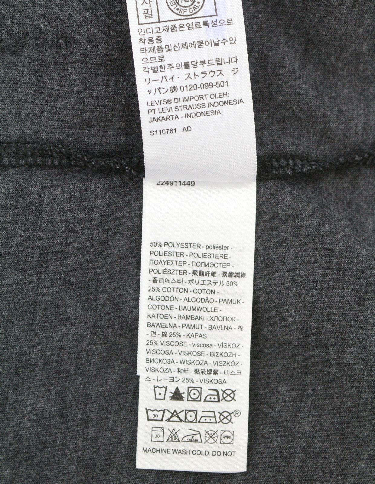 Levi's STANDARD L Dark Grey Melange Tricot Crew Neck 87859 Size US L / EU 52-54 / 3 - 8 Thumbnail