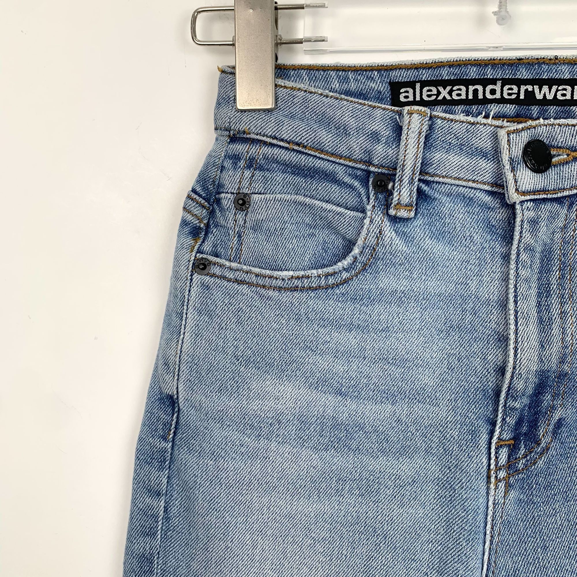 Alexander Wang Alexander Wang Womens High-Waisted Straight-Leg Denim Jeans Size 24" / US 00 / IT 34 - 3 Thumbnail