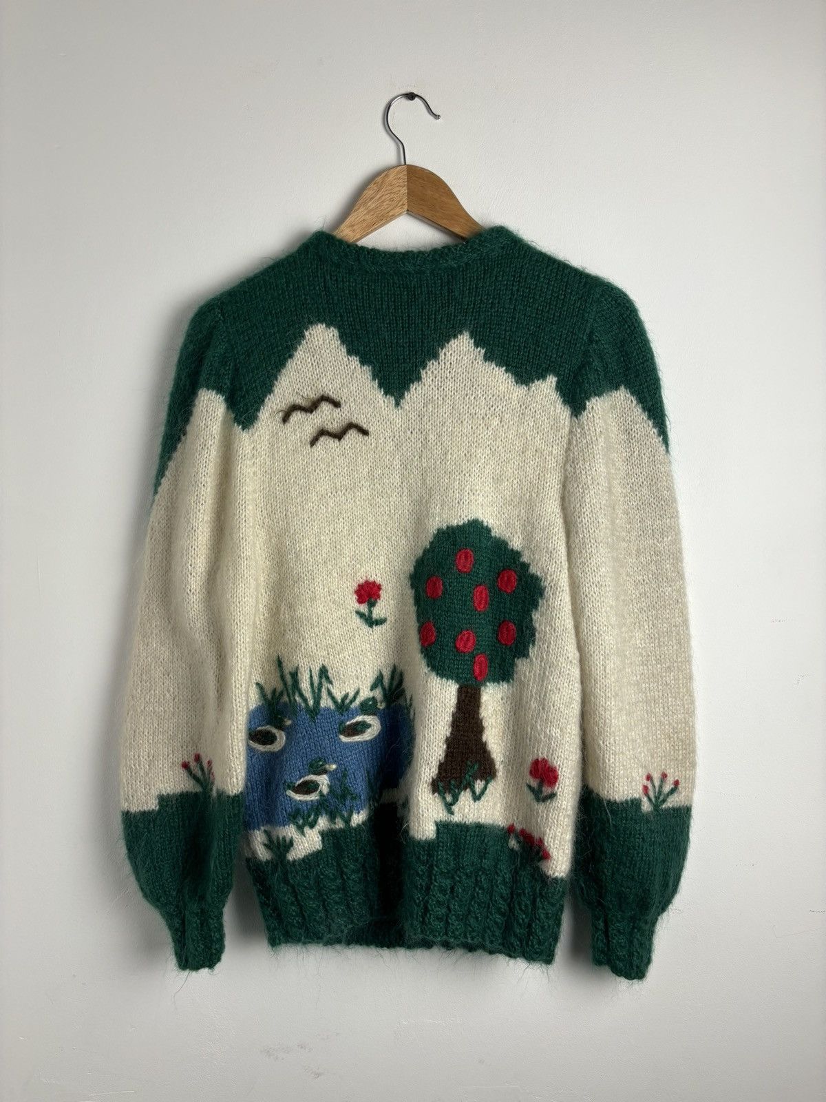 Handmade Vintage Mohair Pond Life Knitted Cardigan Size ONE SIZE - 2 Thumbnail