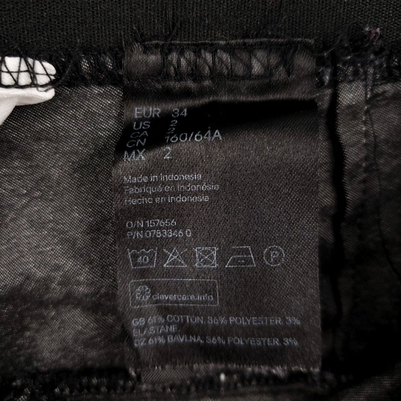 H&M H&M Pants Womens Black Cropped Skinny Check Flat Front Cotton Blend Size 2 Size 26" / US 2 / IT 38 - 4 Thumbnail