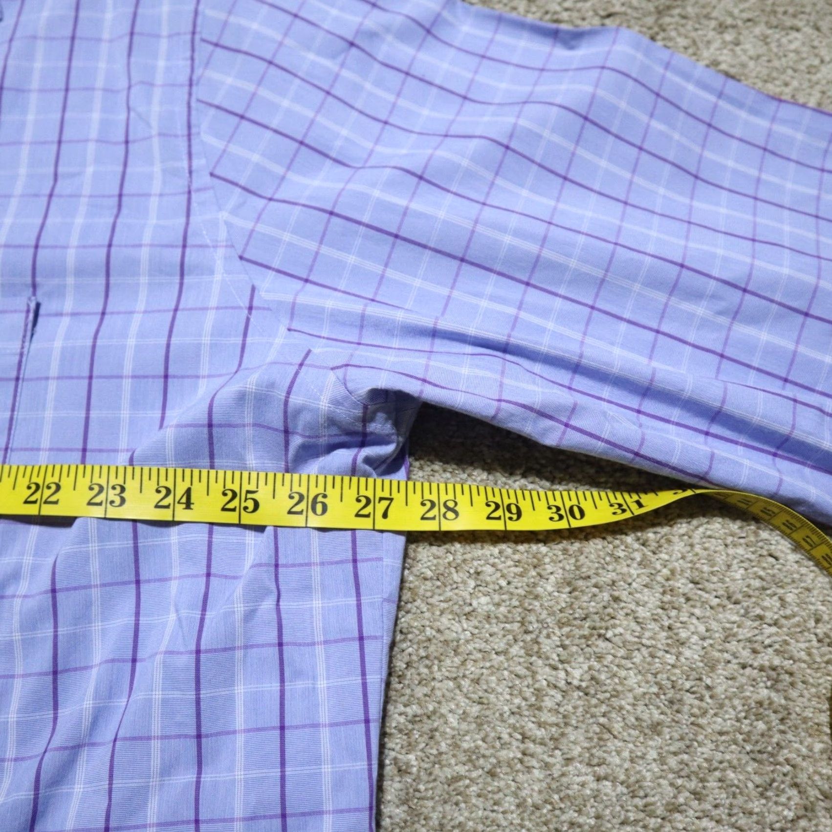 Van Heusen VanHeusen Shirt Regular Men’s Button-Up Long Sleeve Blue Plaid Size 18.5 36/37 Comfort Wrinkle Resistant Fall Winter Spring Summer 4 Seasons Size US XXL / EU 58 / 5 - 5 Thumbnail