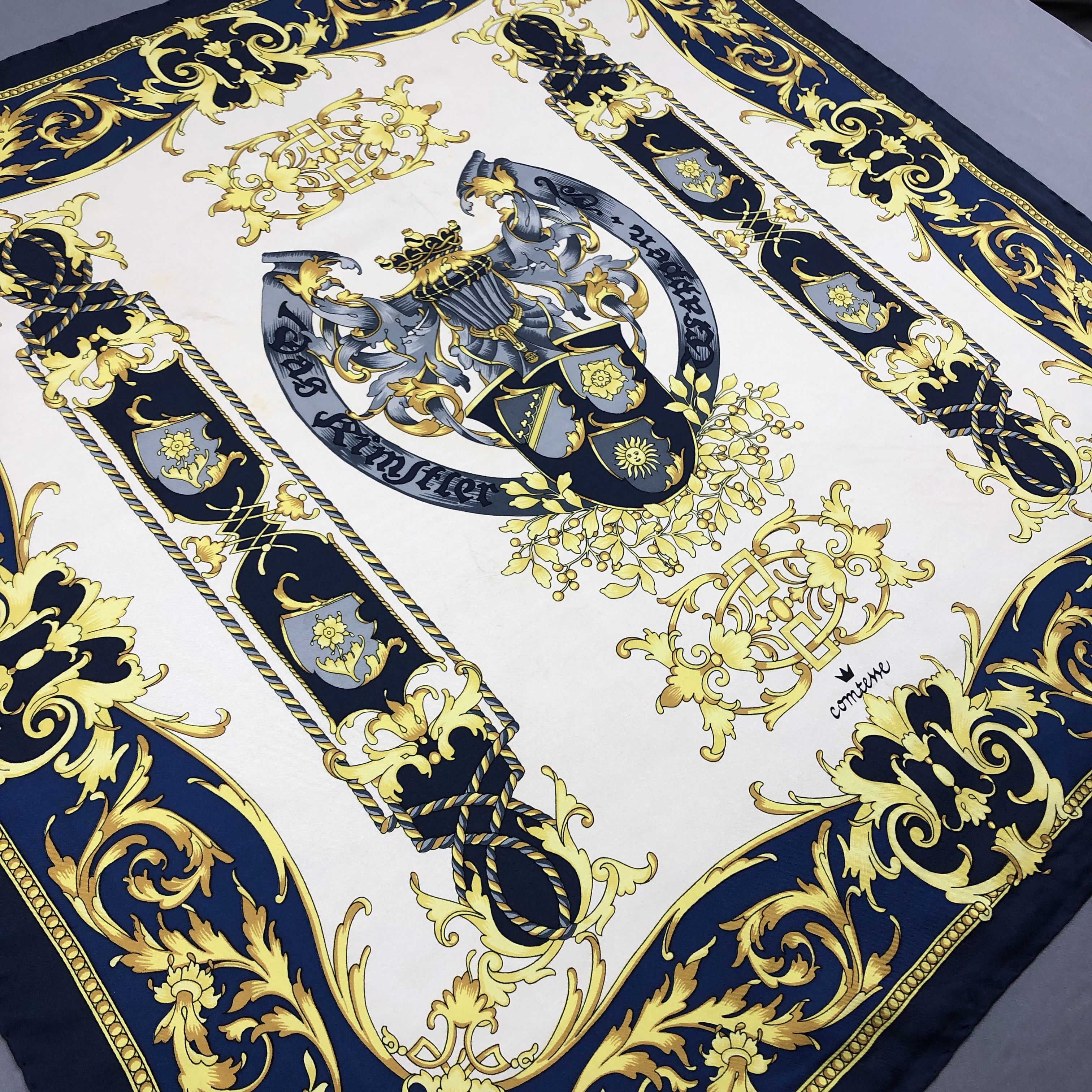 Other Vintage Comtesse SILK Scarf Twill Stole Wraps Scarves Size ONE SIZE - 4 Thumbnail