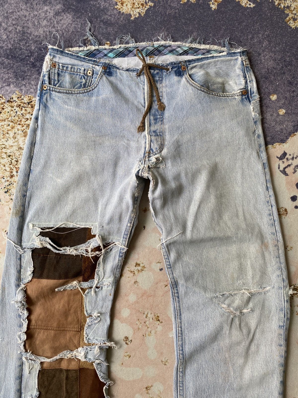Japanese Brand 1990s - Ericho Hippie Deconstruced Distressed Design Denim Size US 32 / EU 48 - 5 Thumbnail