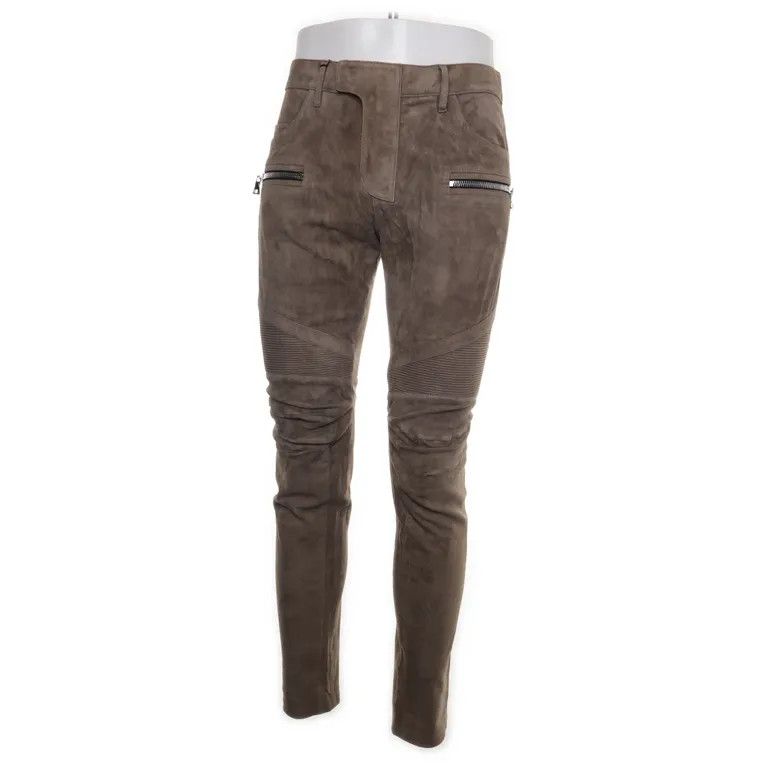 Balmain F/W13 Lambskin Suede Leather Biker Pants by Oliver Rousting Size US 34 / EU 50 - 1 Thumbnail