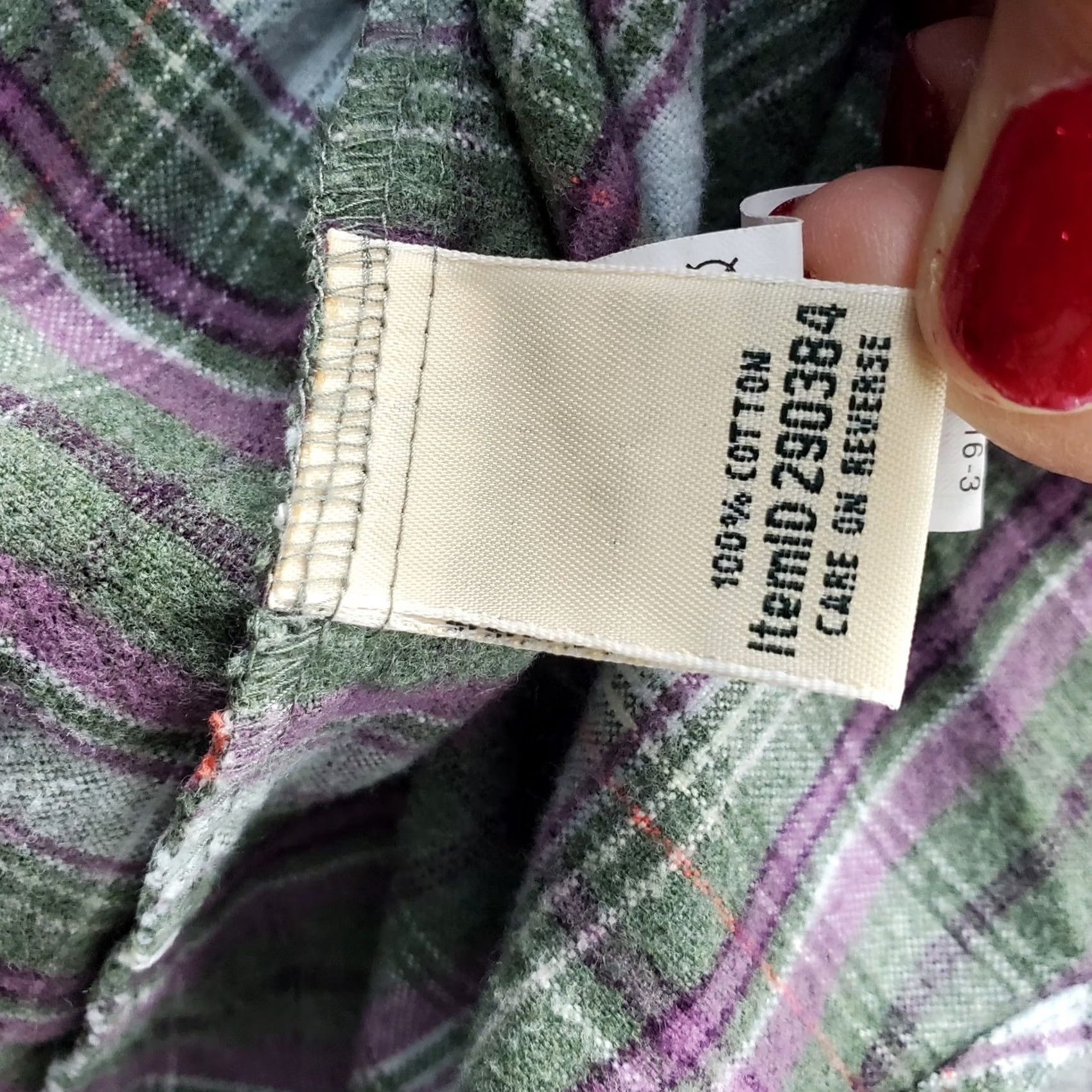 Vintage L.L. Bean Flannel Shirt Womens L Multi Plaid Casual Long Sleeve V-Neck Button Up Size L / US 10 / IT 46 - 6 Thumbnail