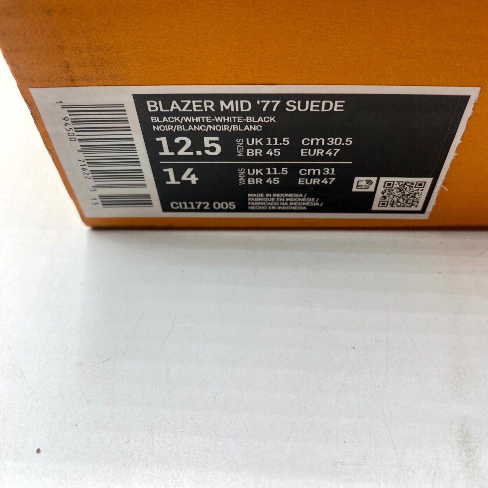 Nike NEW Nike Blazer Mid '77 Sneaker Men's Black White CI1172-005 Size US 12.5 / EU 45-46 - 9 Thumbnail