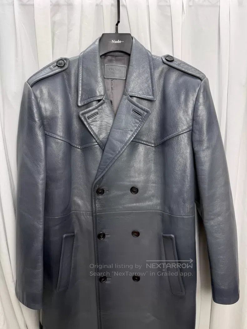Prada Prada Size 44 Color-etched leather jacket with oversized sh Size US S / EU 44-46 / 1 - 2 Thumbnail