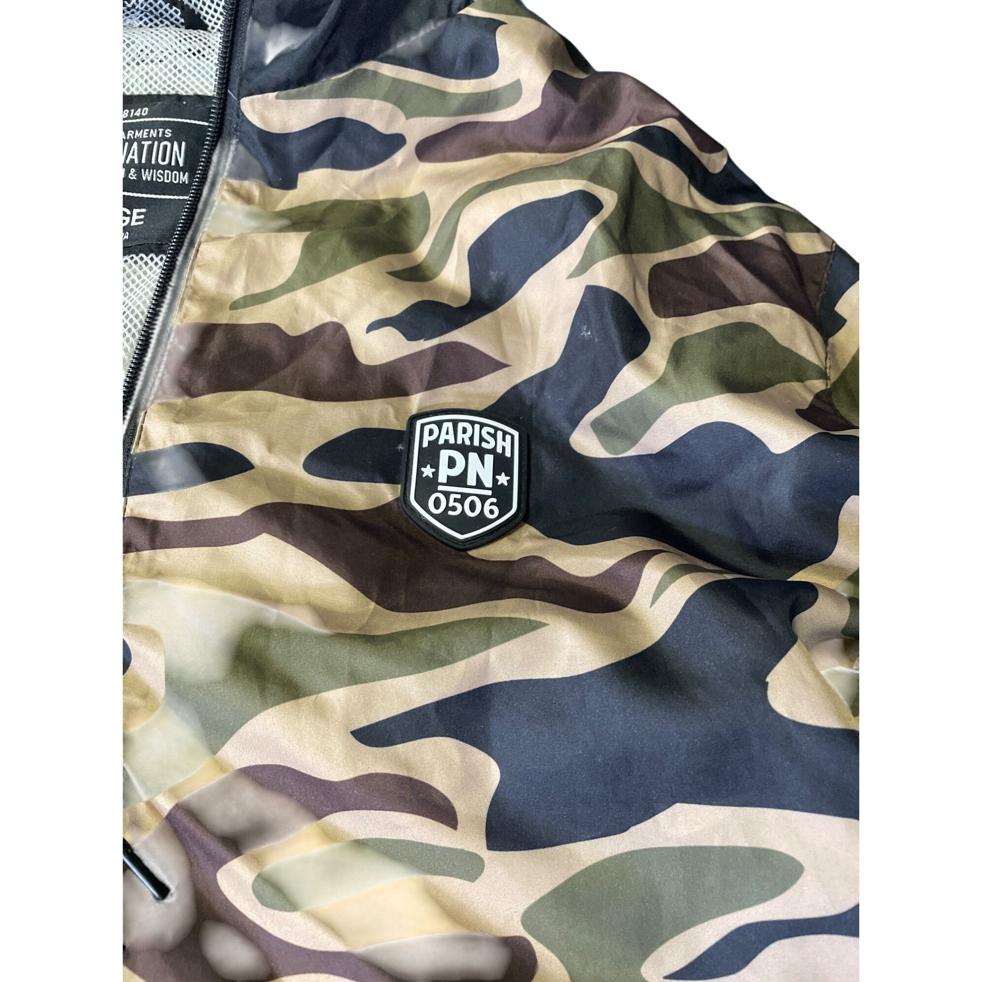Parish Nation Parish Nation PN Mens Black & White Camo Windbreaker Hoodie Size US L / EU 52-54 / 3 - 3 Thumbnail