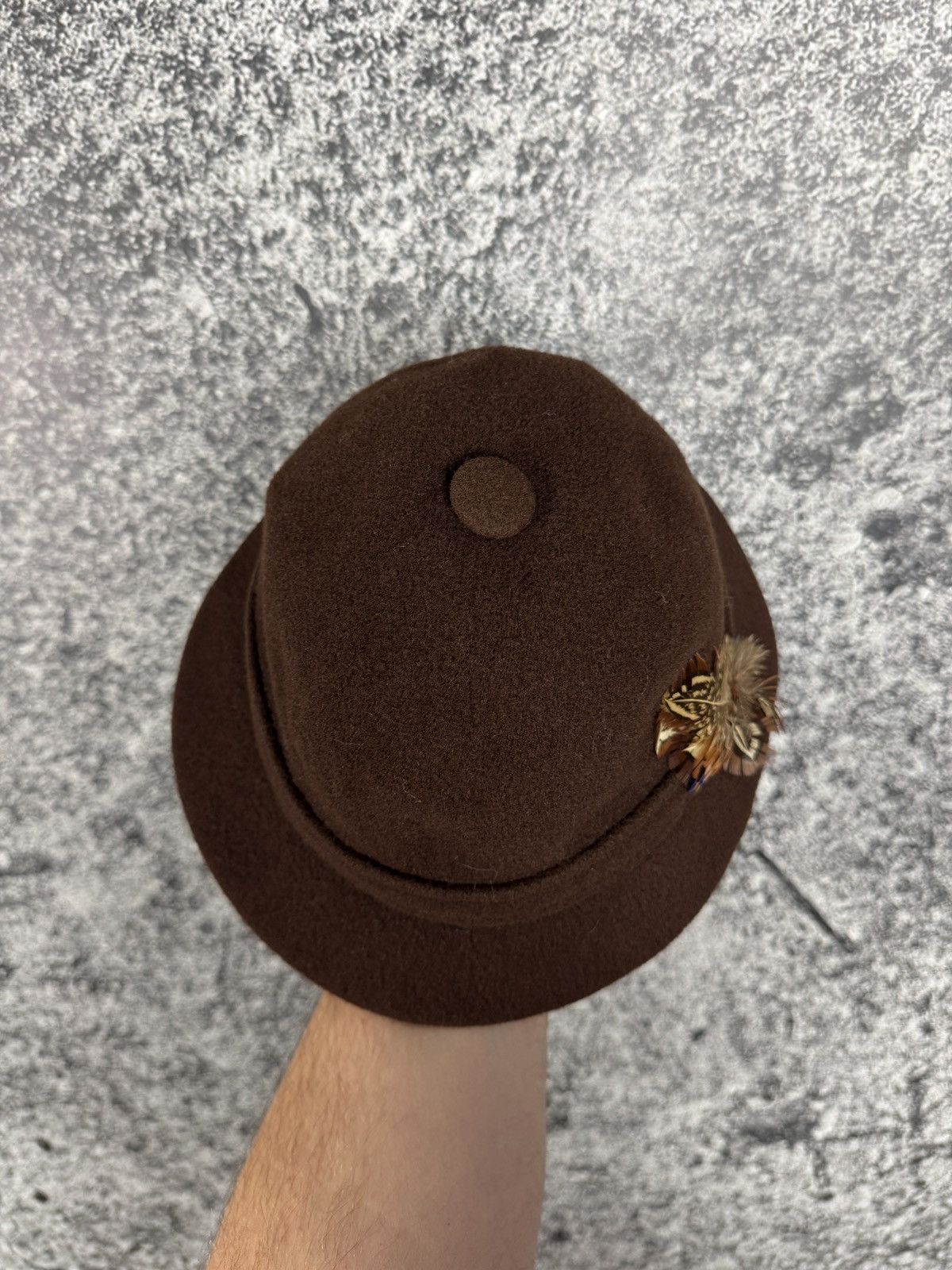 Kangol Vintage Kangol Design Wool Fedora Hat With Feather England Size 28 - 5 Thumbnail