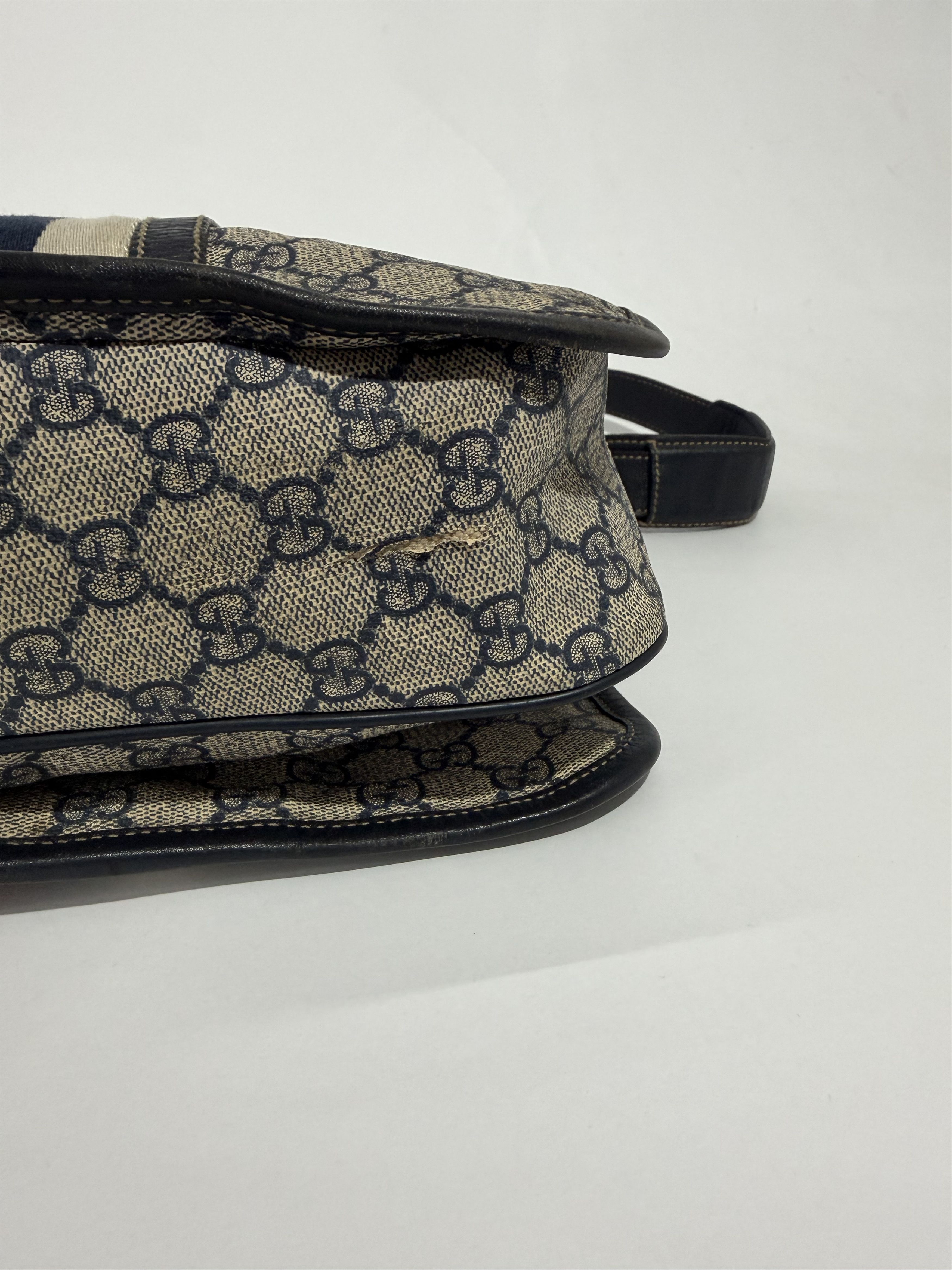 Gucci GUCCI Blue GG Coated Canvas Vintage Web Messenger Bag Size ONE SIZE - 7 Thumbnail
