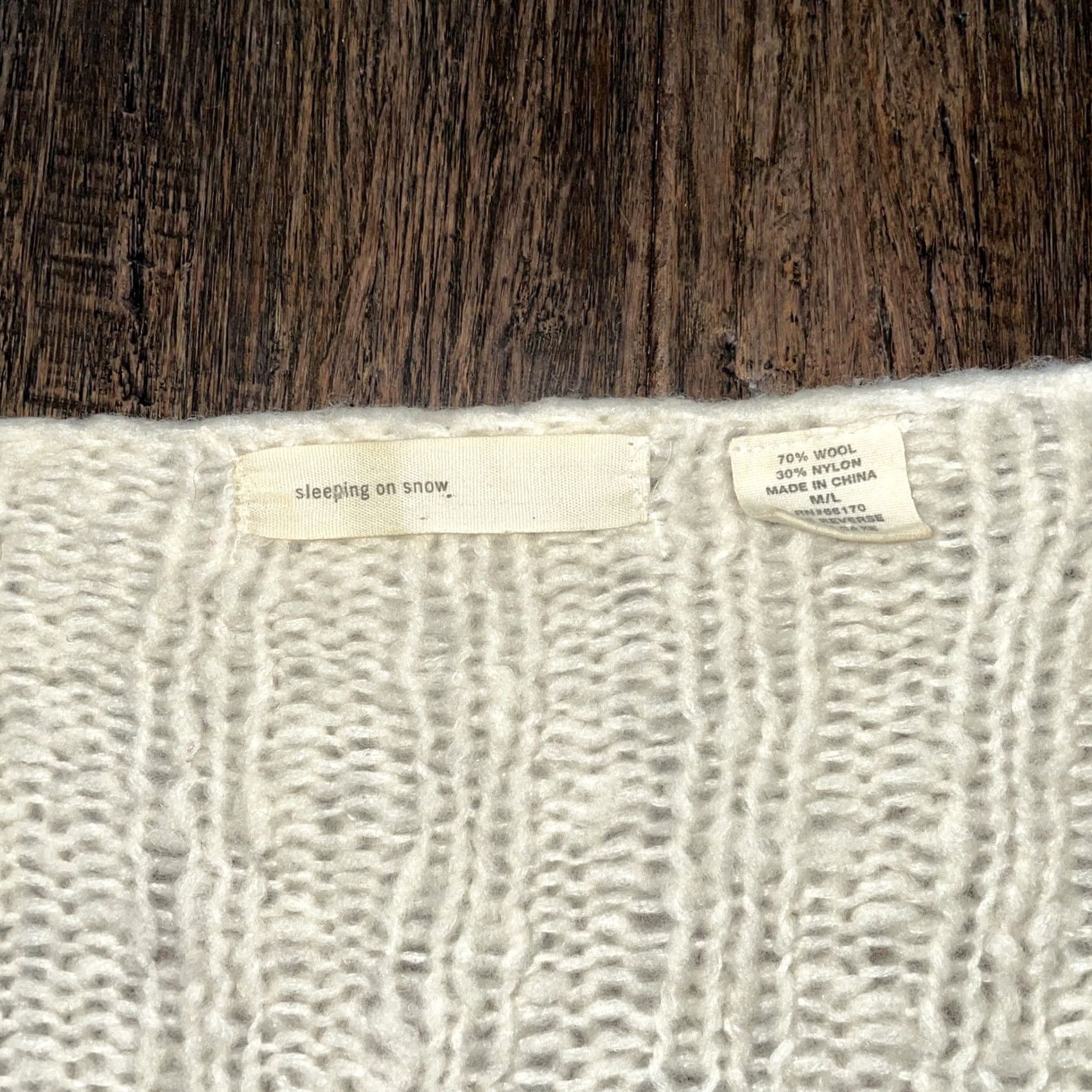 Anthropologie Anthropologie Sleeping On Snow White Wool Blend Knit Sweater/Cape Womens L White Knit Cape Sweater L Womens Size L / US 10 / IT 46 - 2 Thumbnail
