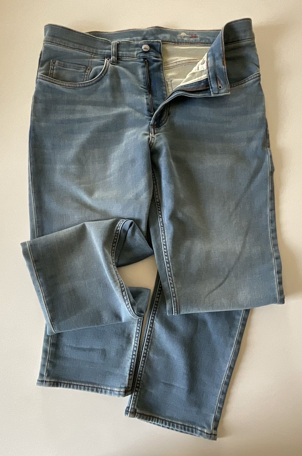 Faherty Stretch Terry Indigo 5-Pocket Eastern Shore Wash Size US 34 / EU 50 - 1 Thumbnail