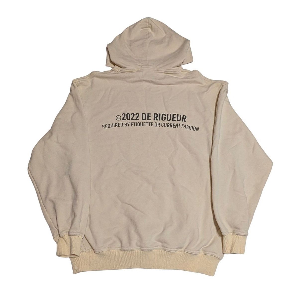 Unknown London De Rigueur 2022 Graphic Hoodie Cream Men’s Size S USED Size US S / EU 44-46 / 1 - 6 Thumbnail