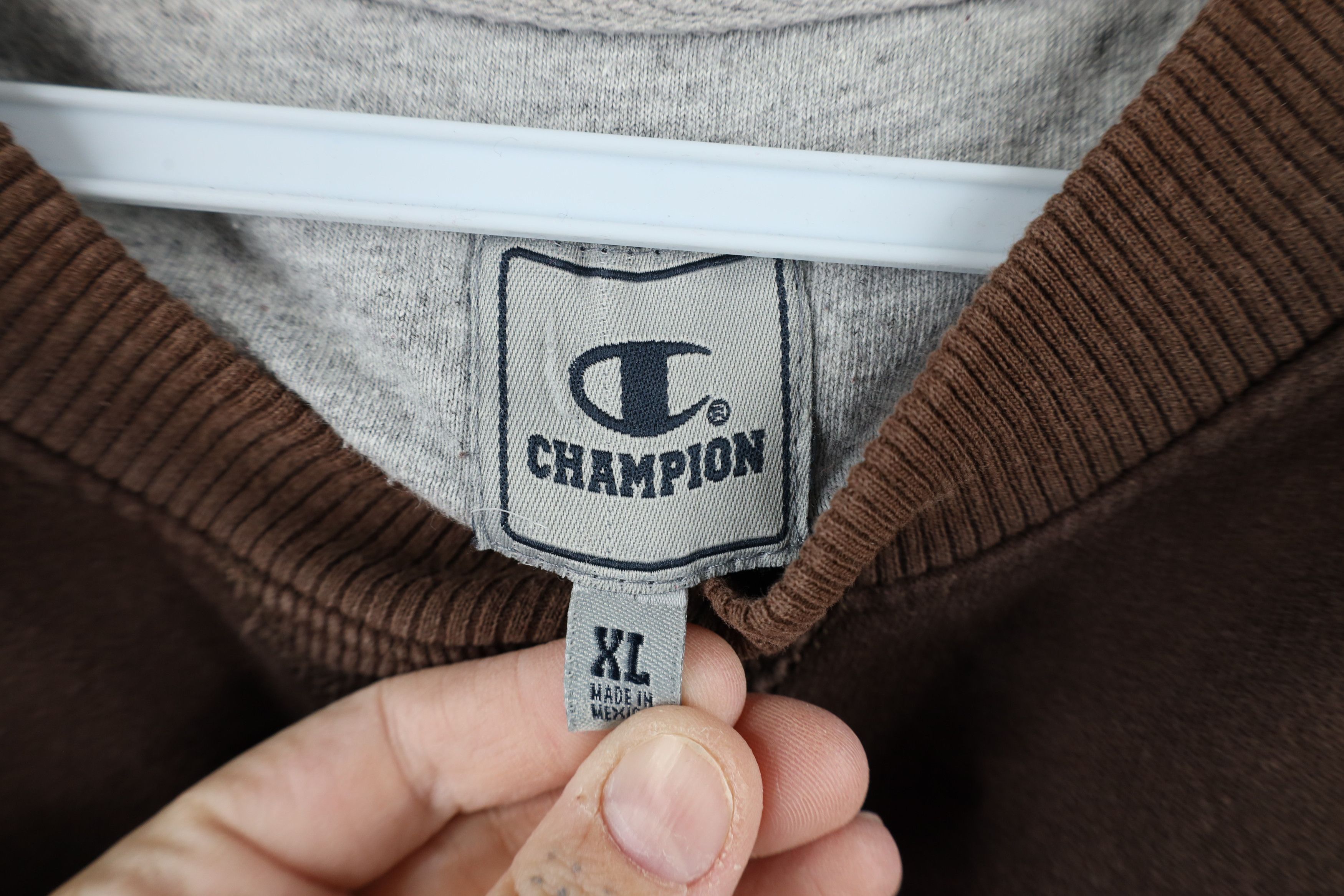 Champion × Vintage Vintage 90s Champion Crewneck Sweatshirt Chocolate Brown Size US XL / EU 56 / 4 - 8 Thumbnail