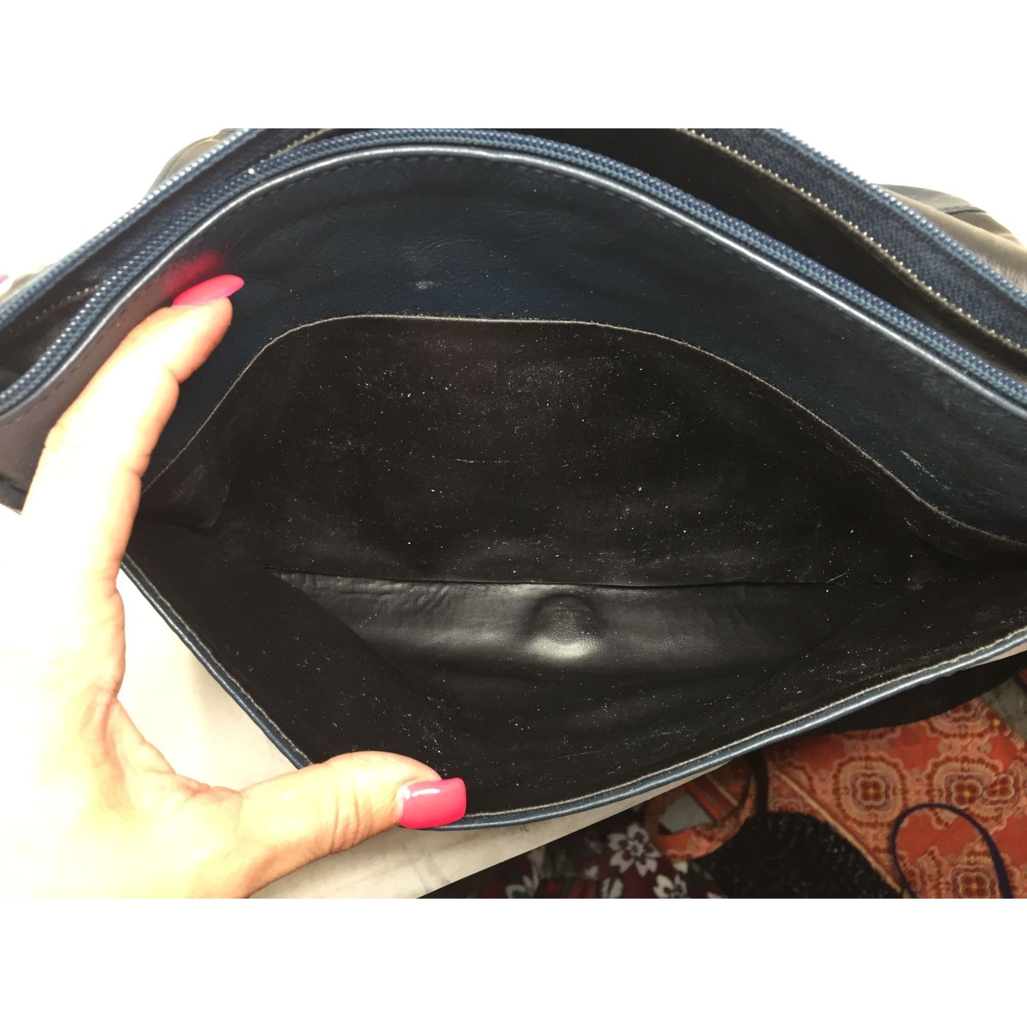 Other SABRINA Women's Navy Blue Leather Purse with Long adjustable Size ONE SIZE - 19 Thumbnail