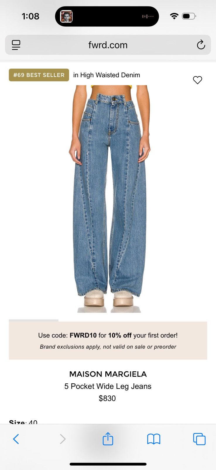Maison Margiela Maison Margiela Avant Garde five pocket wide leg flare jeans Size US 29 - 6 Thumbnail