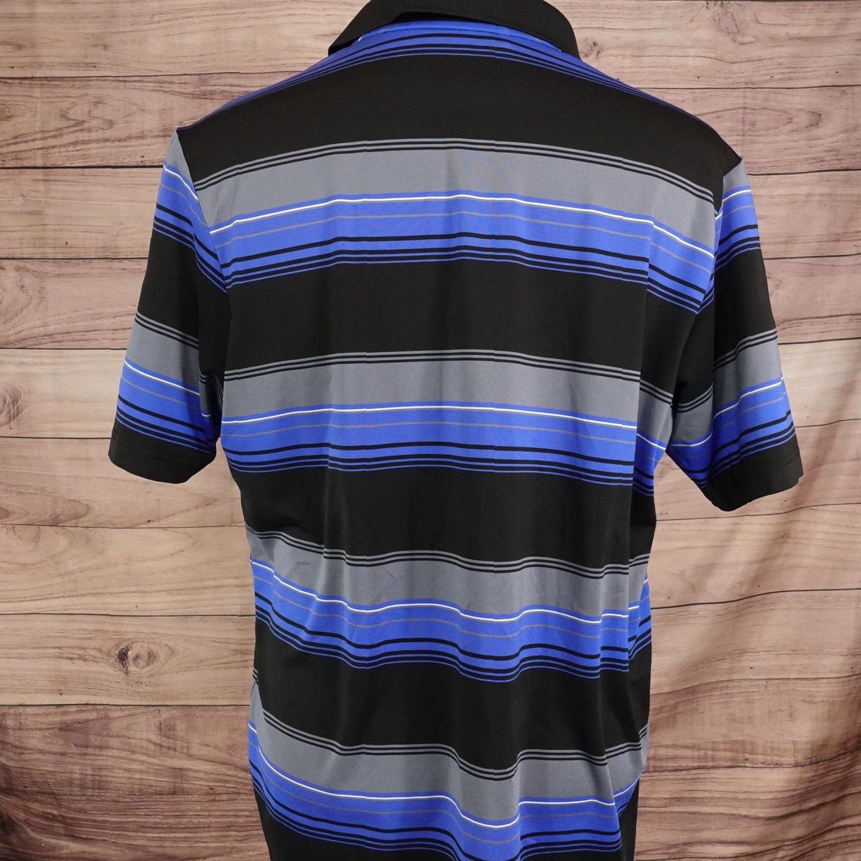 Adidas Adidas Polo Shirt Mens L Black Blue Stripe Puremotion Golf Performance Stretch Shirt Size US L / EU 52-54 / 3 - 4 Thumbnail