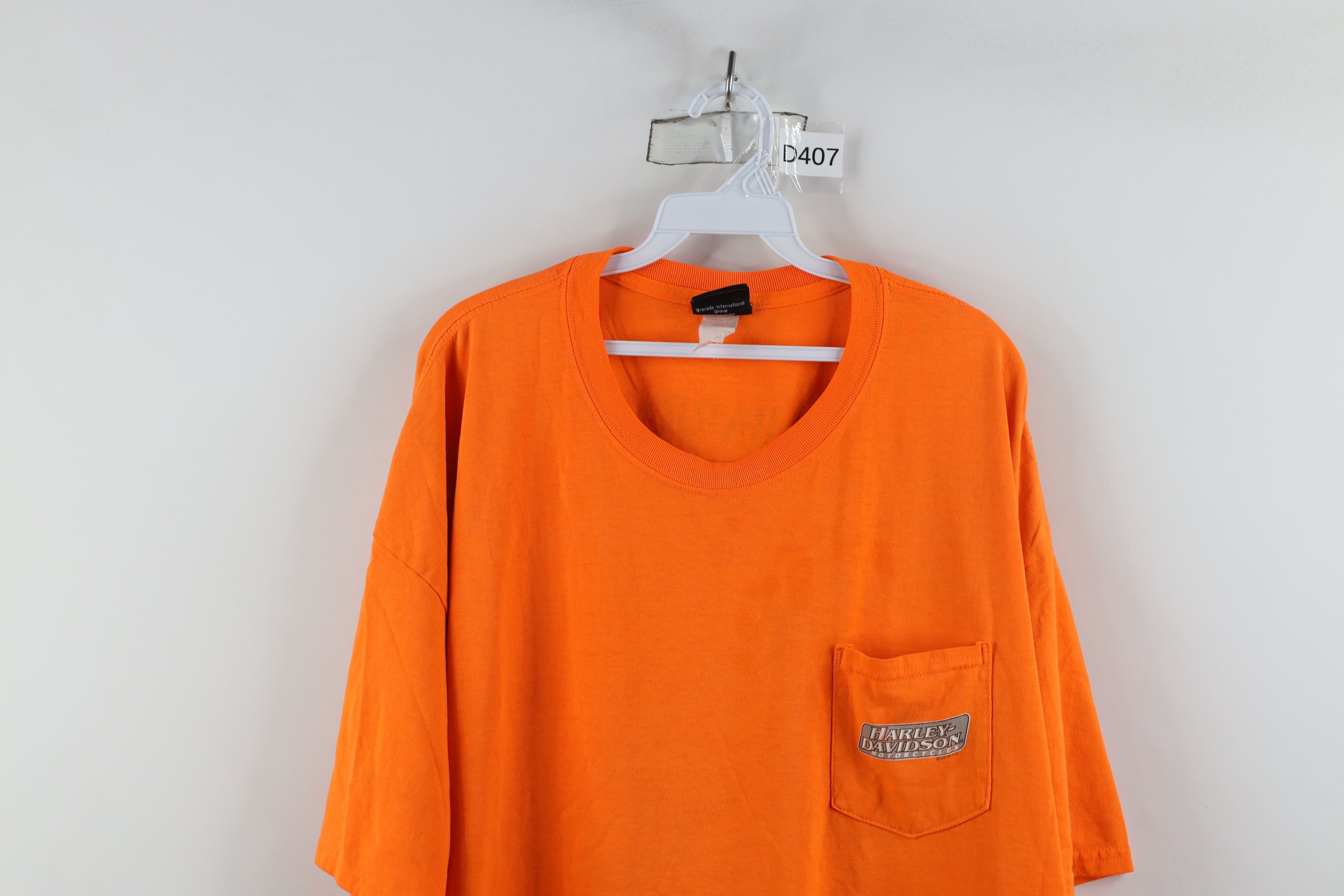 Harley Davidson × Vintage Y2K Harley Davidson Spell Out Pocket Short Sleeve T-Shirt Size US XXL / EU 58 / 5 - 2 Thumbnail