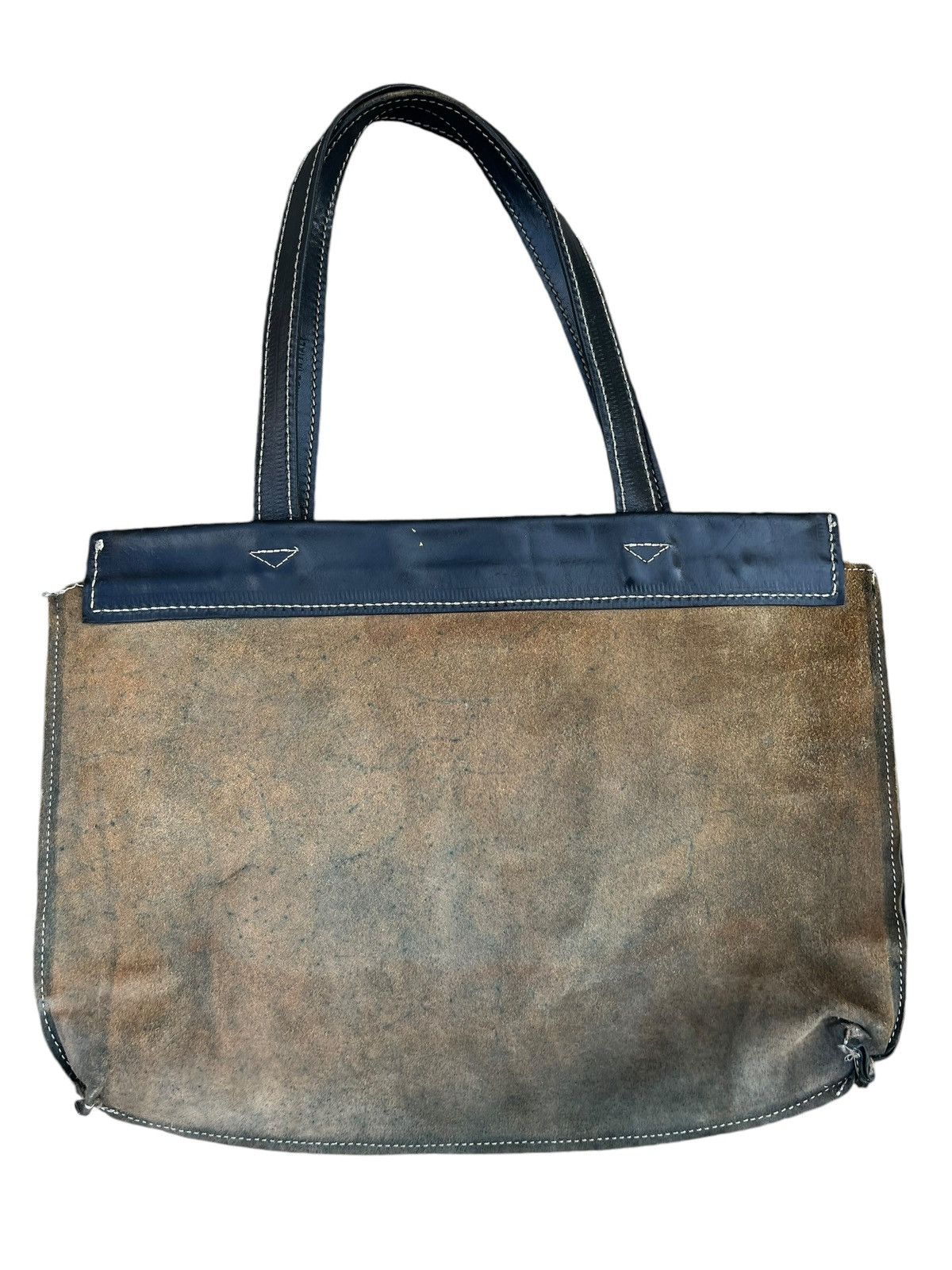 Leather CI-VA Distress Scratches Patina Leather Tote Bag Size ONE SIZE - 23 Thumbnail
