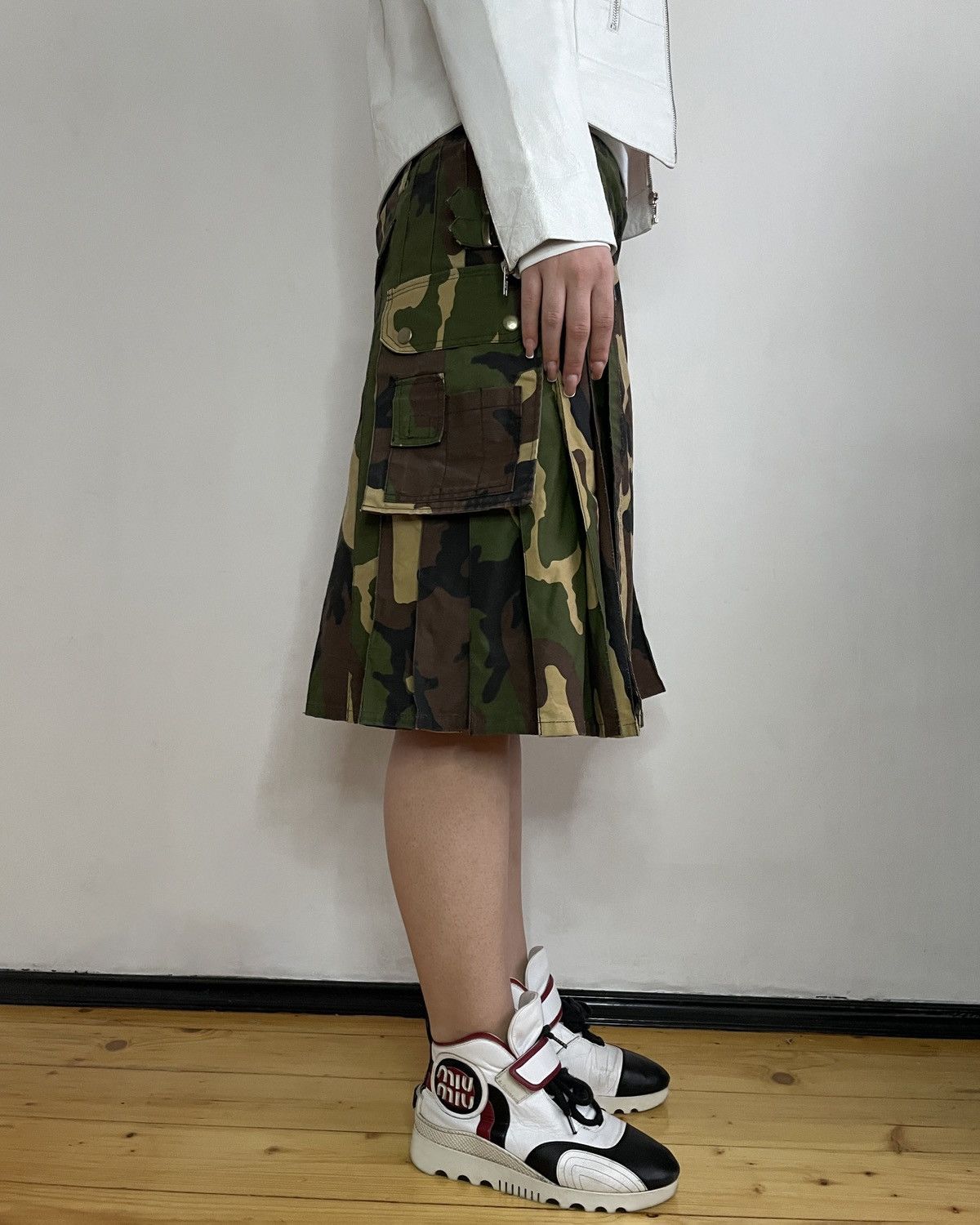Handmade Archive Military Camo Cargo Handmade Skirt Size 36" / US 14 / IT 50 - 3 Thumbnail