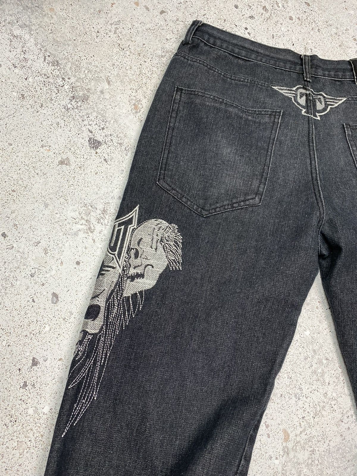 Vintage Vintage Tapout Rap Jeans Big Logo y2k Pants Baggy Skull Men Size US 38 / EU 54 - 17 Thumbnail