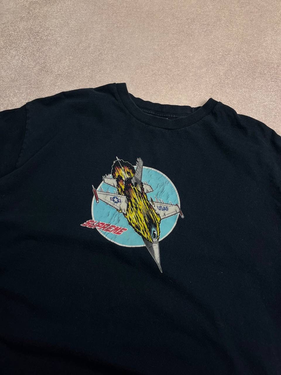 Vintage VINTAGE SUPREME NYC JET T-SHIRT BLACK XL Size US XL / EU 56 / 4 - 4 Thumbnail
