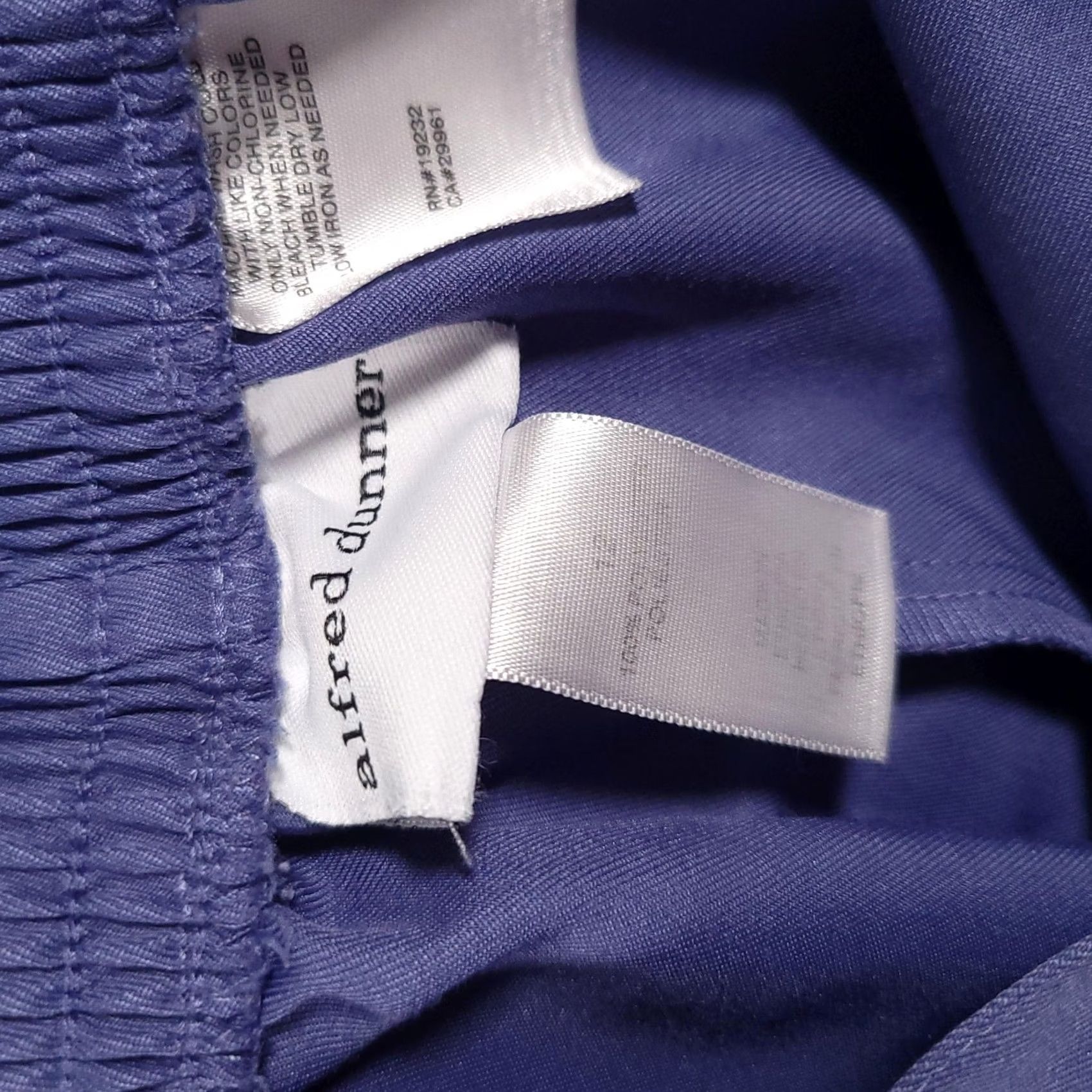 Vintage Alfred Dunner Pants Womens 12 Straight Leg Pull On Trousers Pockets Classic Blue Style Dress Pants Straight Leg Easy Care Size 34" / US 12 / IT 48 - 5 Thumbnail