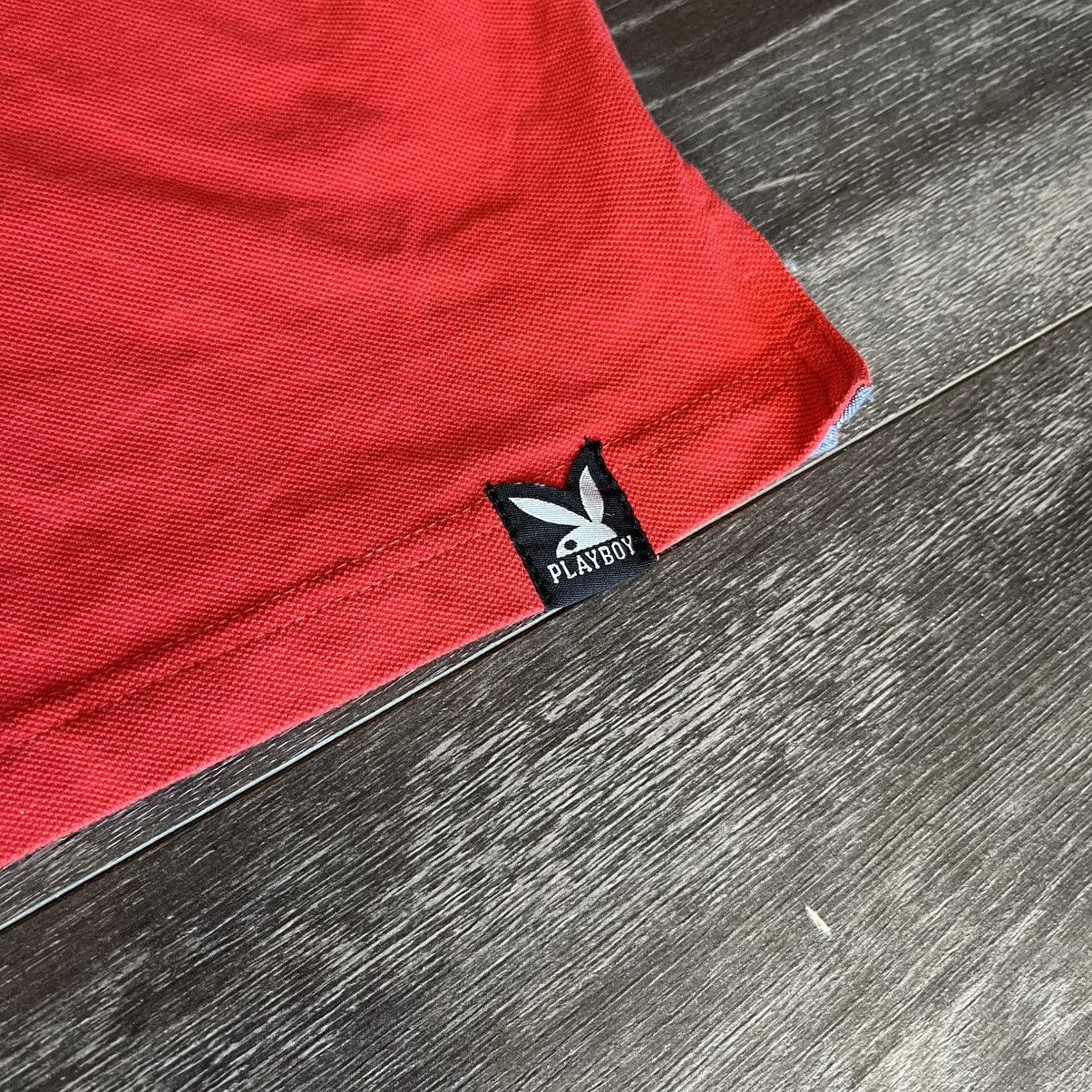 Playboy × Vintage Vintage 1990s Playboy Bunny Rabbit Head Logo Polo Shirt Red Size US L / EU 52-54 / 3 - 3 Thumbnail