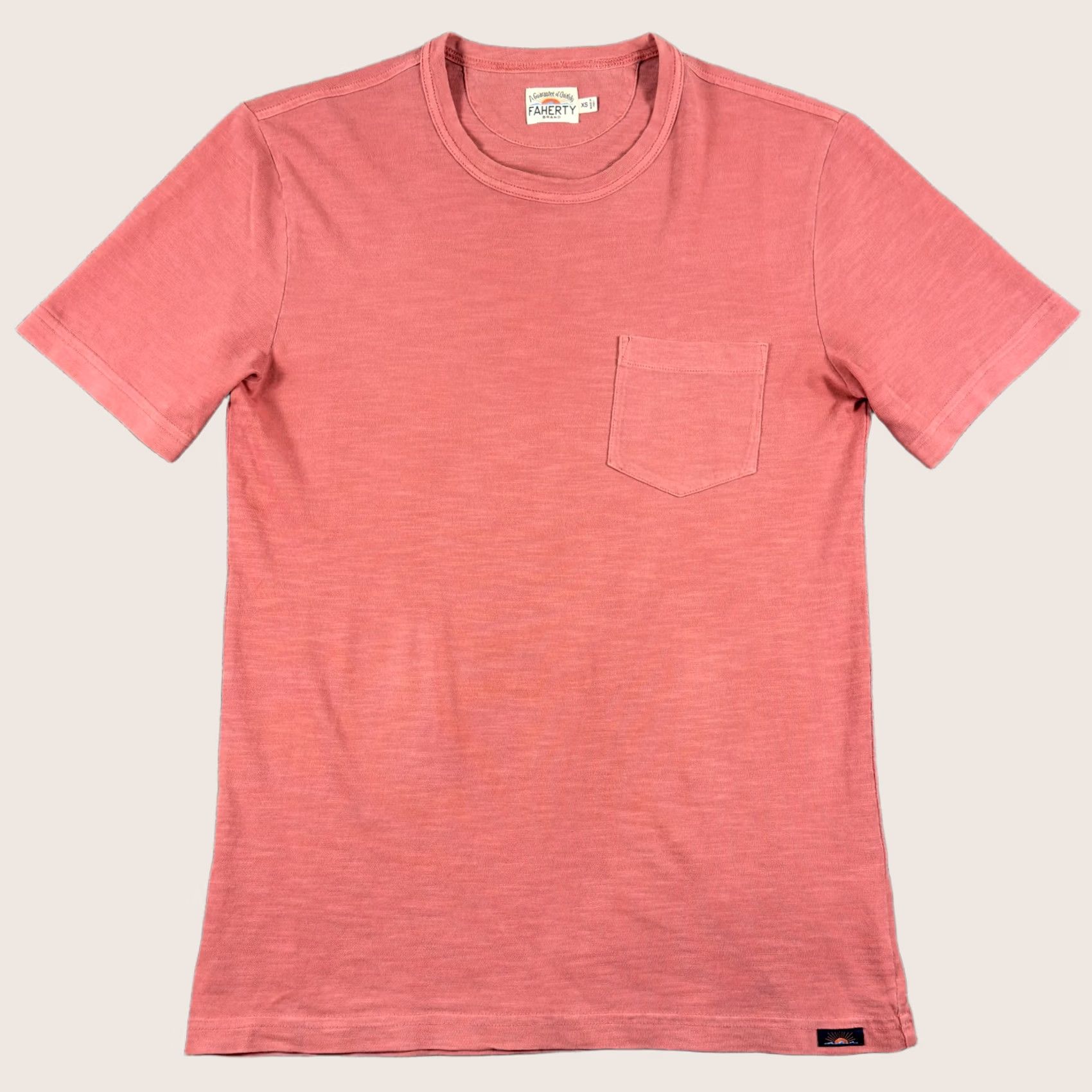 Faherty Faherty Shirt Mens XS Pink Cotton Pocket Crewneck Tee T-Shirt Soft Casual Size US XS / EU 42 / 0 - 1 Thumbnail