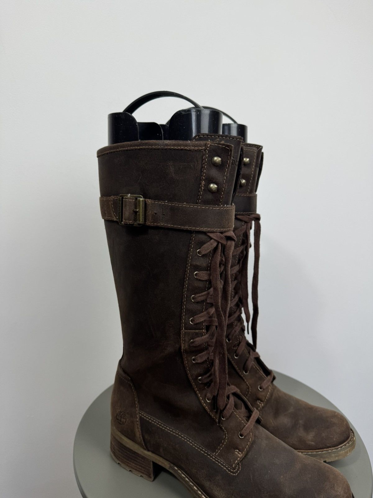 Timberland Timberland Tall Leather Biker Combat Boots Lace Up US10 Size US 10 / IT 40 - 2 Thumbnail