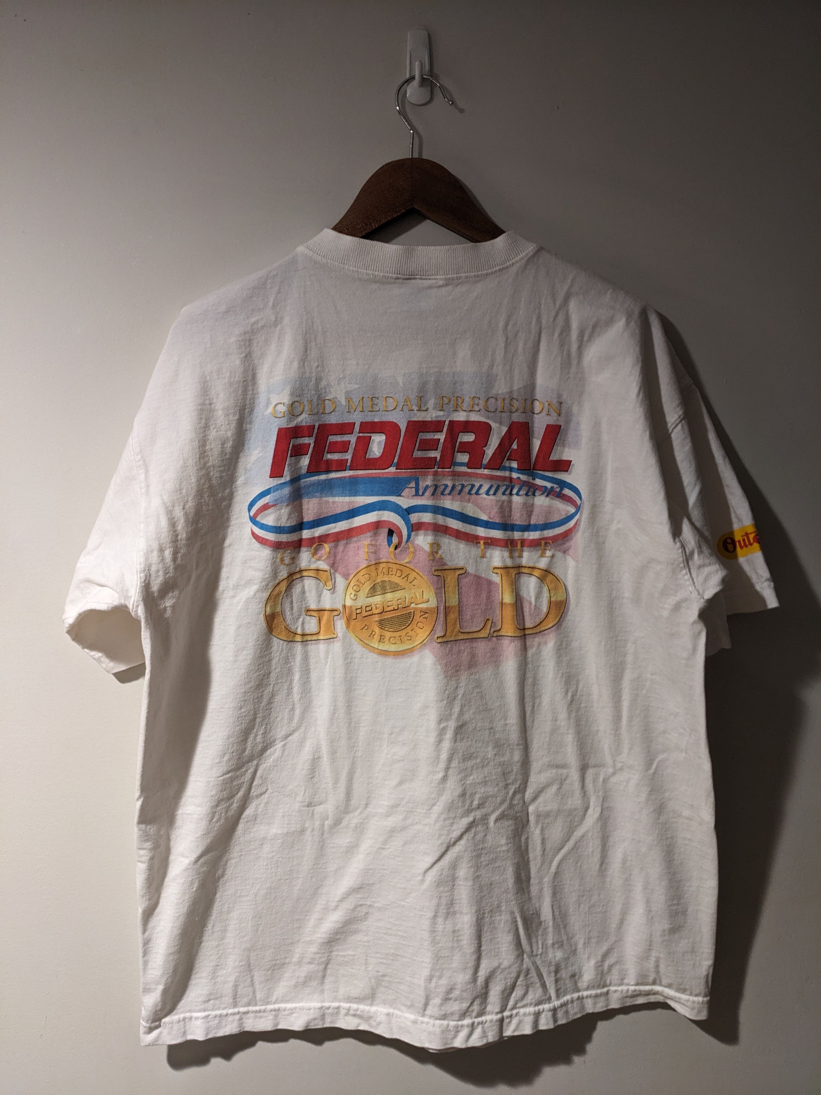 Fruit Of The Loom × Vintage Vintage 90s Federal Ammunition Gold Medal Precision T-Shirt Size US XL / EU 56 / 4 - 1 Thumbnail