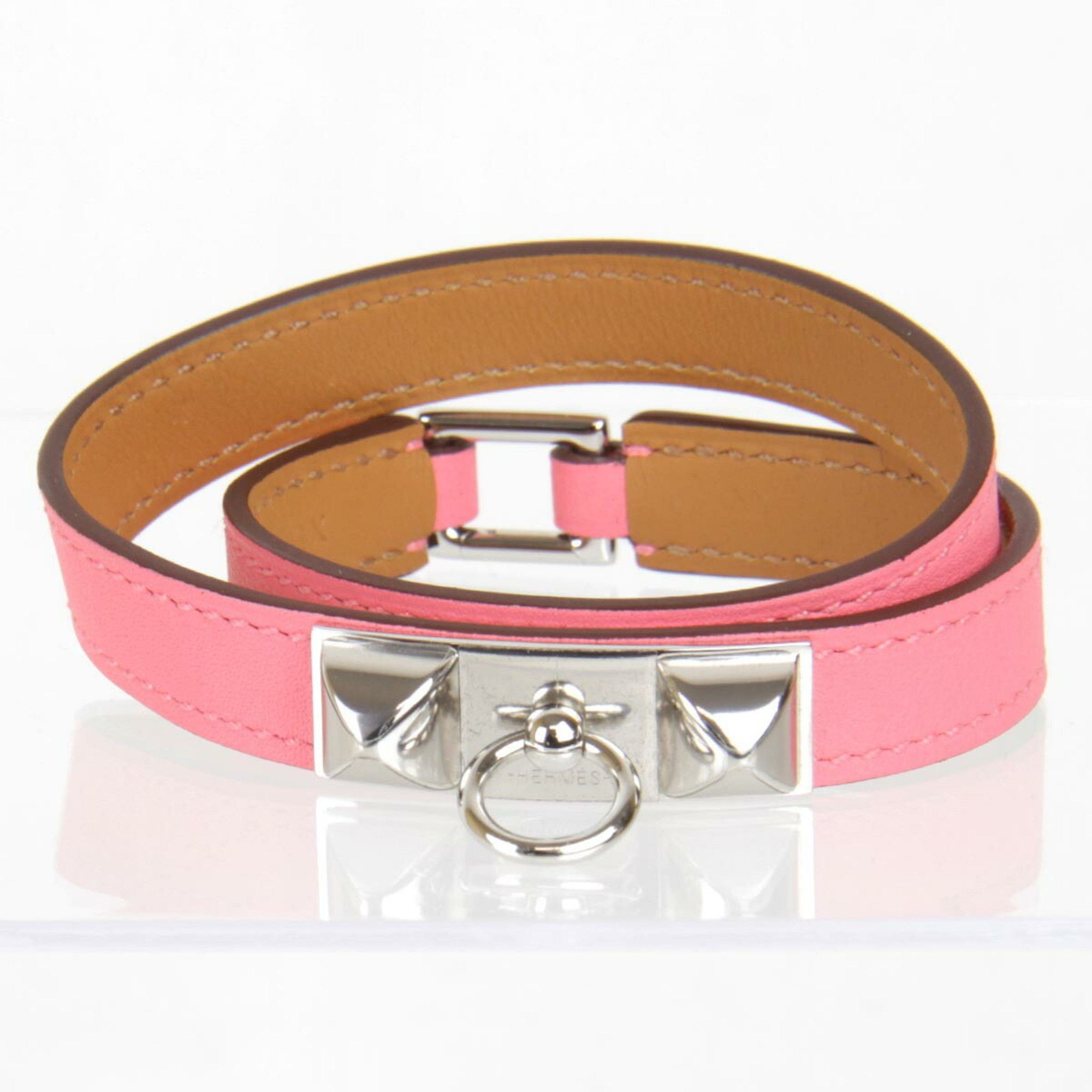 image of Hermes Rival De Bretour Bracelet Swift Pink Ladies, Women's