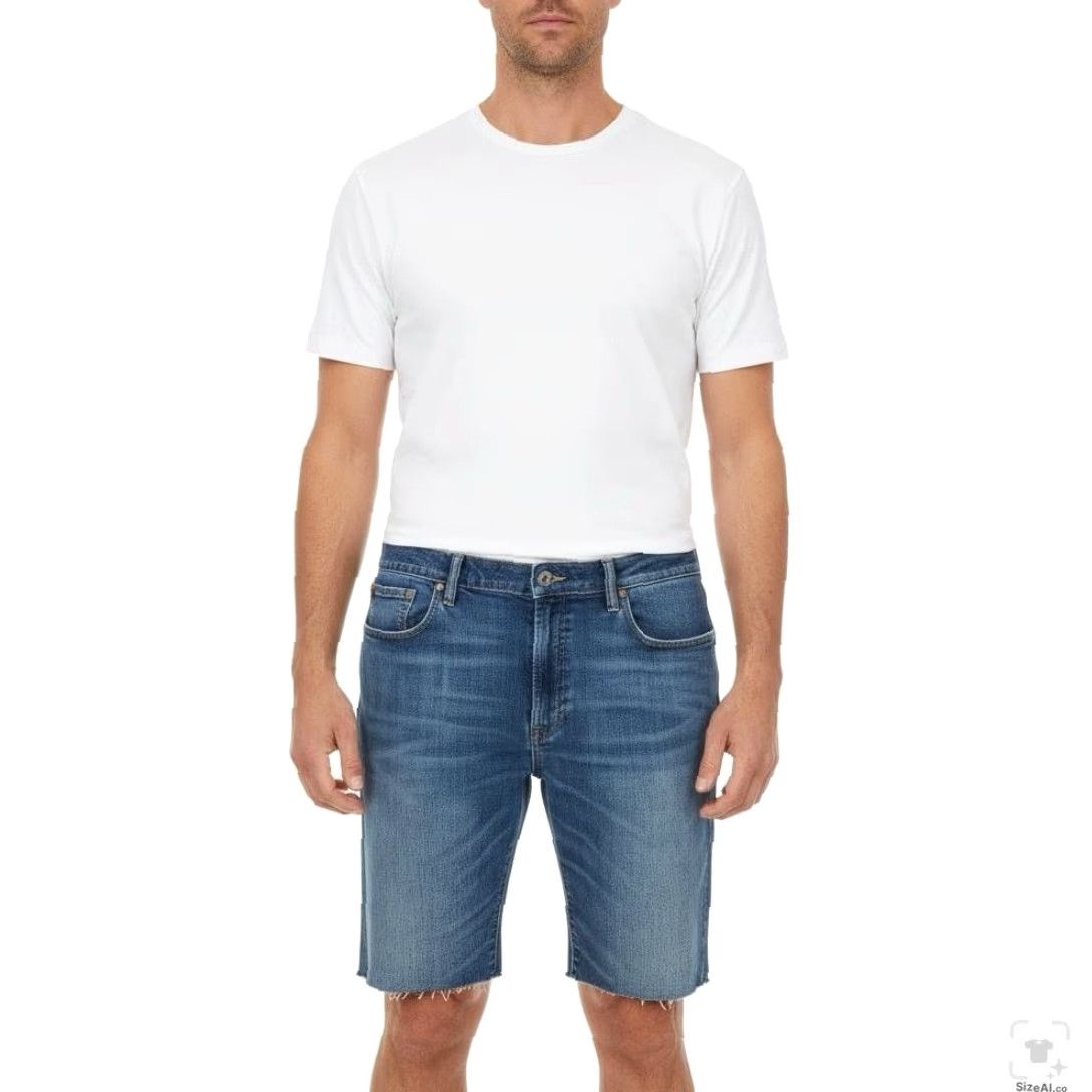 Lucky Brand Lucky Brand Denim Shorts Bermuda Athletic Taper Stretch 8 Inseam Blue Mens 48 Denim Shorts Size US 32 / EU 48 - 3 Thumbnail