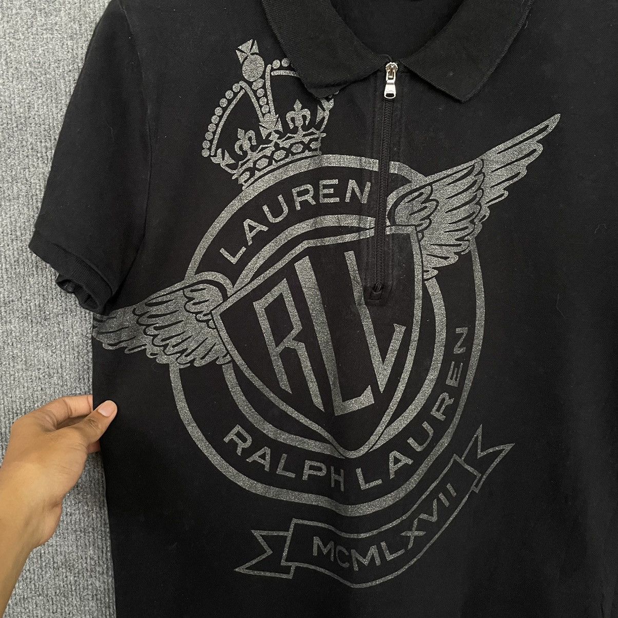 Polo Ralph Lauren × Vintage Vintage Polo Ralph Lauren Rare Design Quarter Zipper Polo Size L / US 10 / IT 46 - 2 Thumbnail