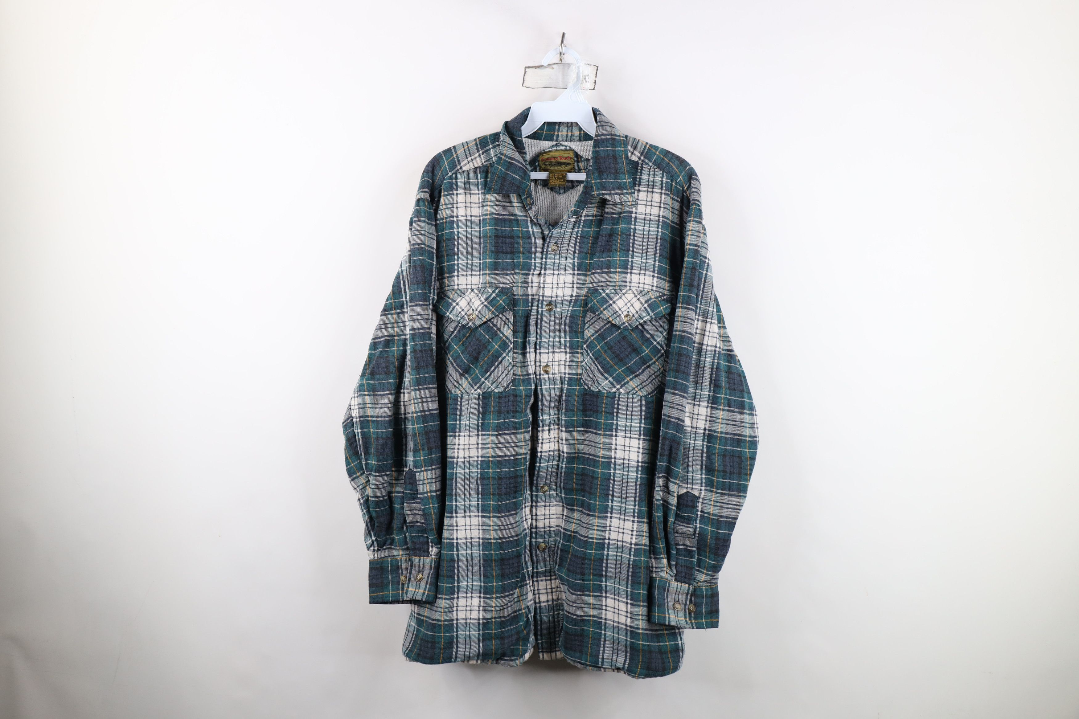 Vintage Vintage 90s Streetwear Lined Flannel Button Shirt Jacket Jac Size US L / EU 52-54 / 3 - 1 Thumbnail